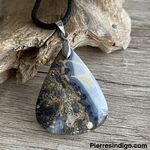 Pendentif Jaspe maligano, bélière argent 925