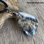 Pendentif Jaspe maligano, bélière argent 925