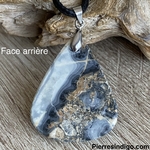 Pendentif Jaspe maligano, bélière argent 925