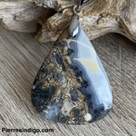 Pendentif Jaspe maligano, bélière argent 925