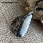 Pendentif Jaspe maligano, bélière argent 925