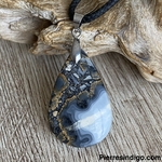Pendentif Jaspe maligano, bélière argent 925