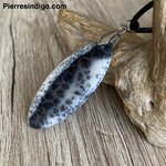 Pendentif opale denditrique, bélière argent 925