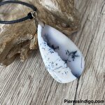 Pendentif opale denditrique, bélière argent 925