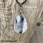 Pendentif opale denditrique, bélière argent 925