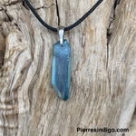 Pendentif Quartz Aqua Aura, bélière argent 925