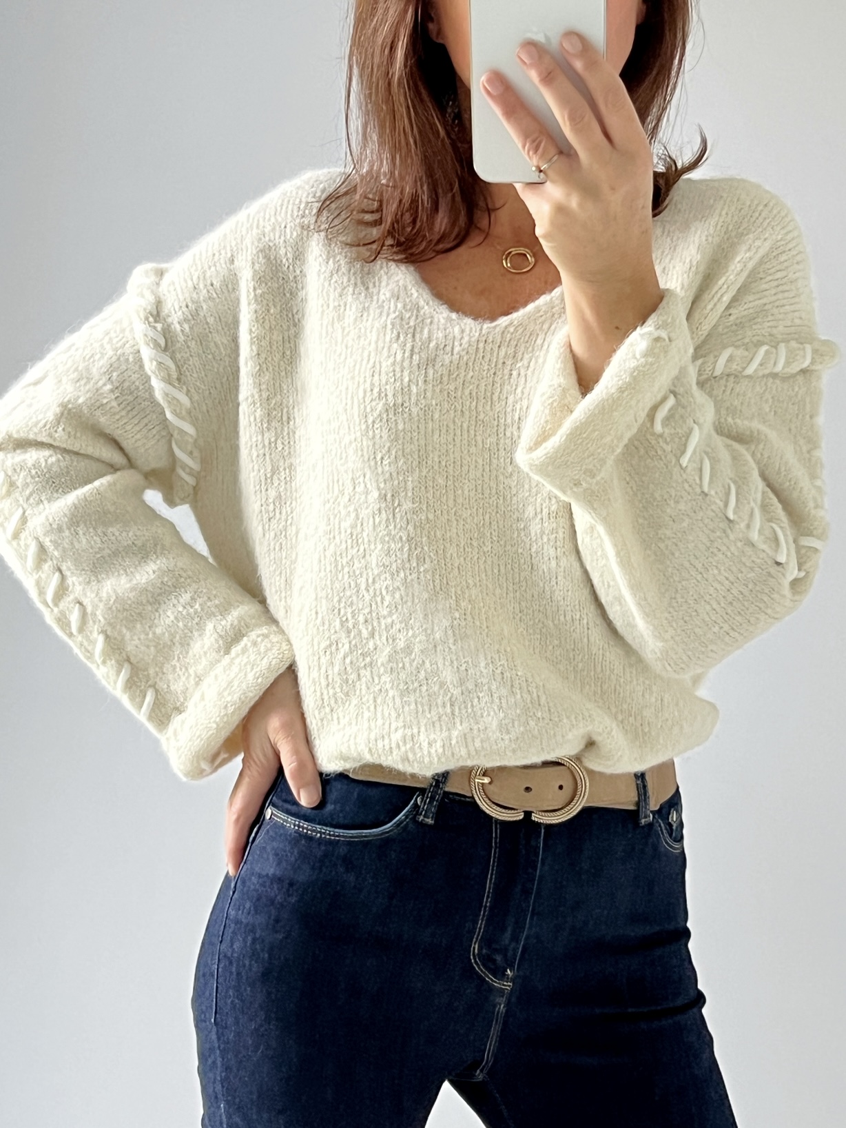 le pull leon beige -4