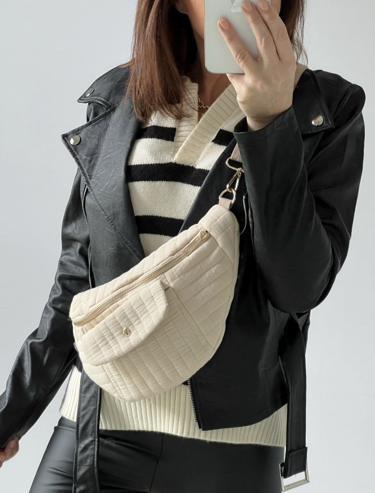 le sac banane beige -4