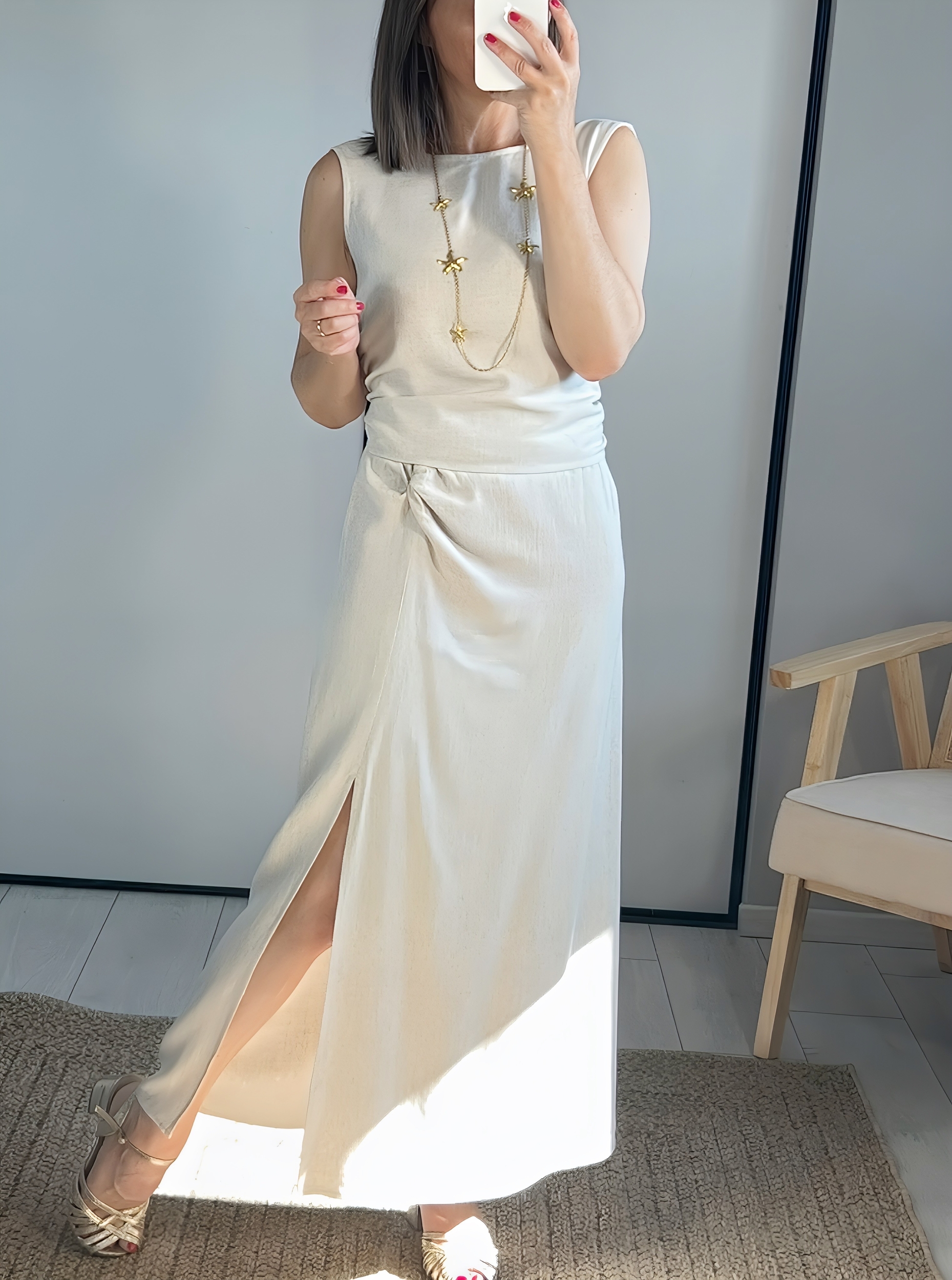 la jupe giulia beige -3