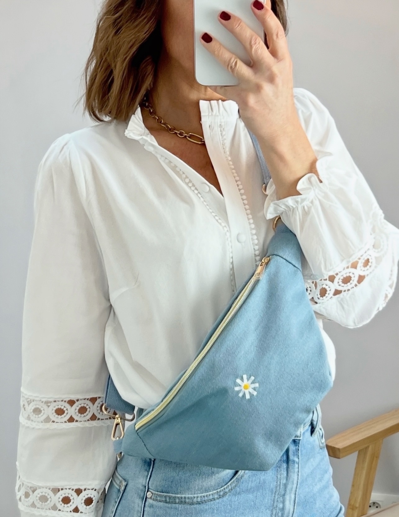 le sac banane vleu jean -1