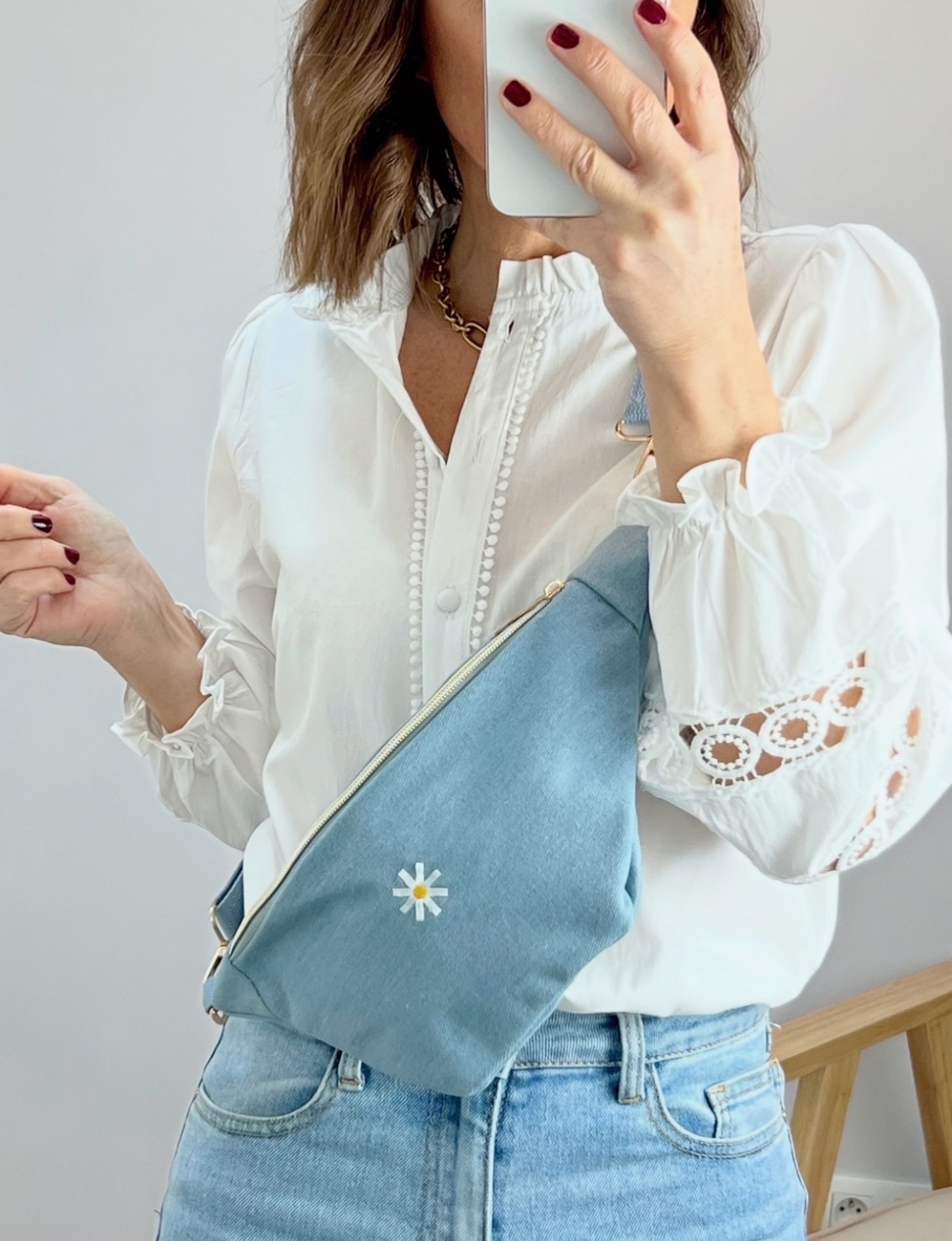 le sac banane bleu jean -2