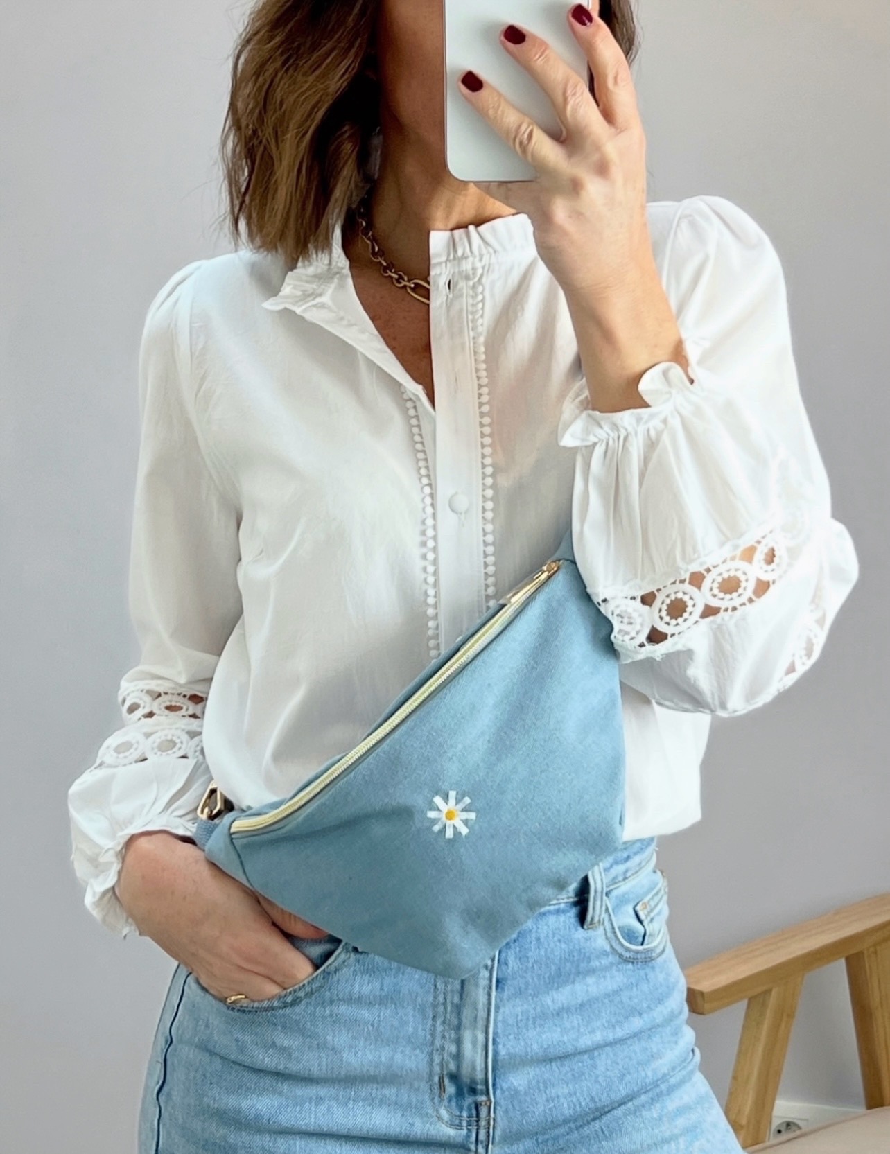 le sac banane bleu jean -3