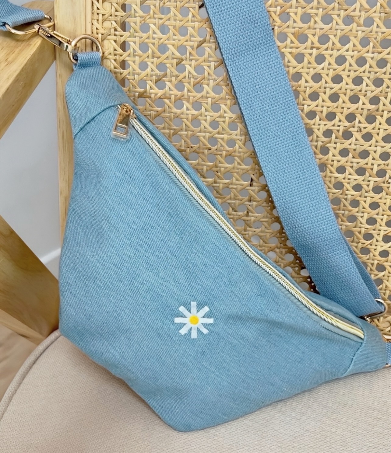 le sac banane bleu jean -4