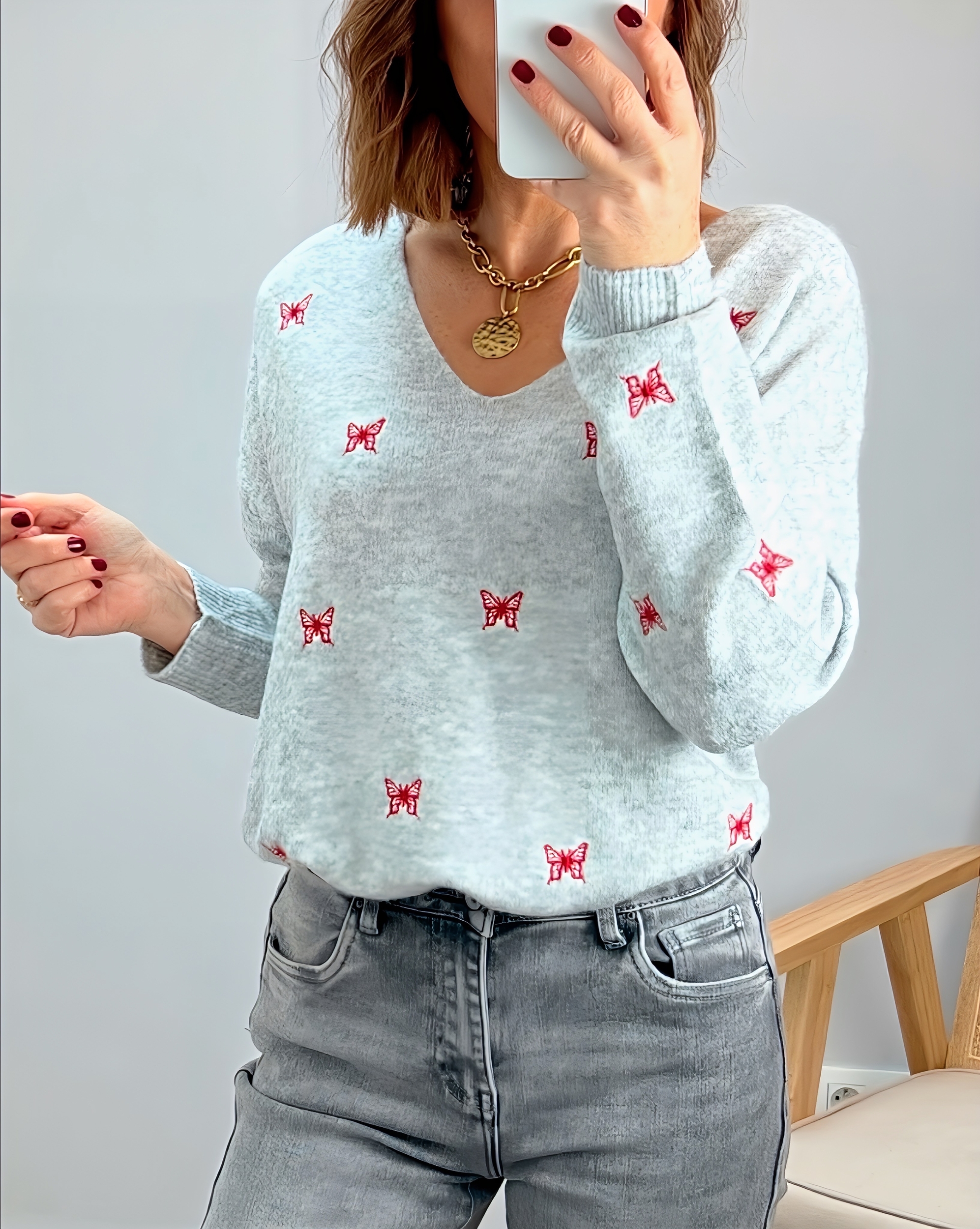 le pull birdy gris -5