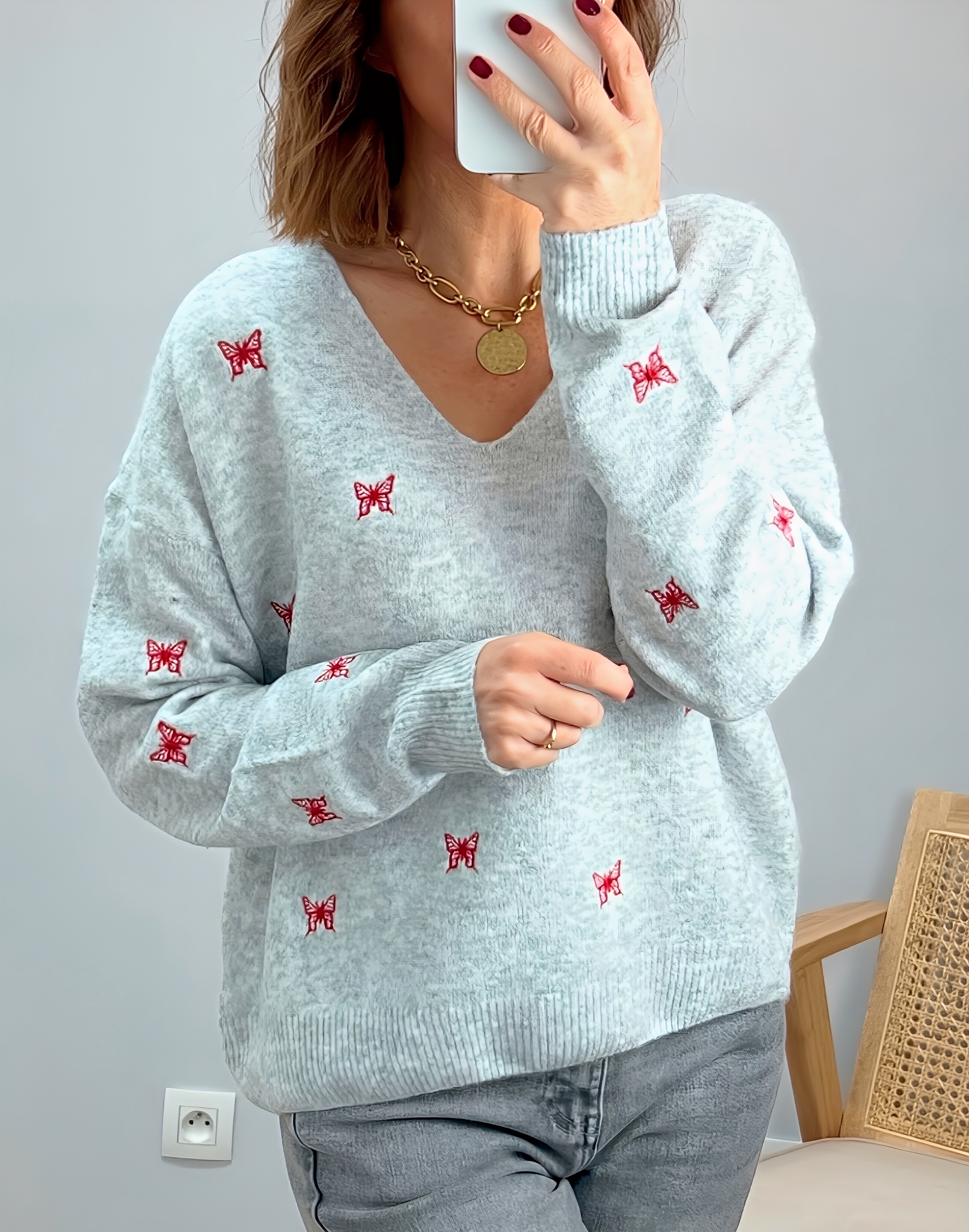 le pull birdy gris -6