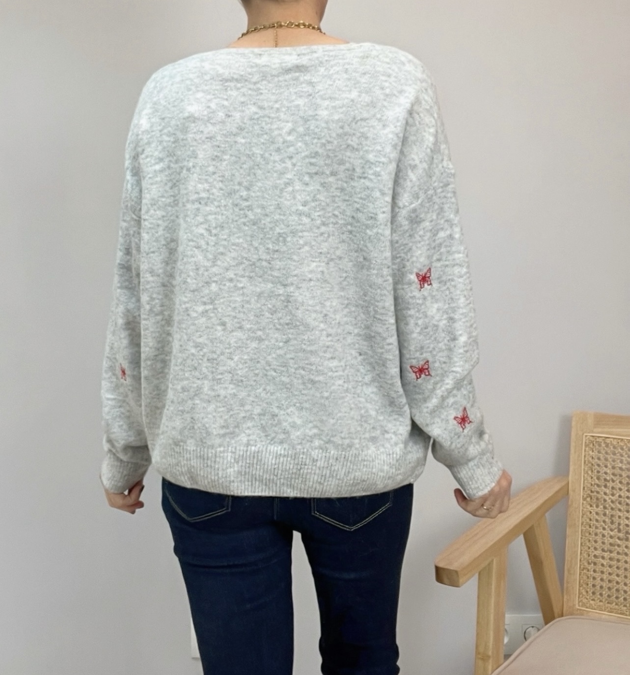 le pull birdy gris -7
