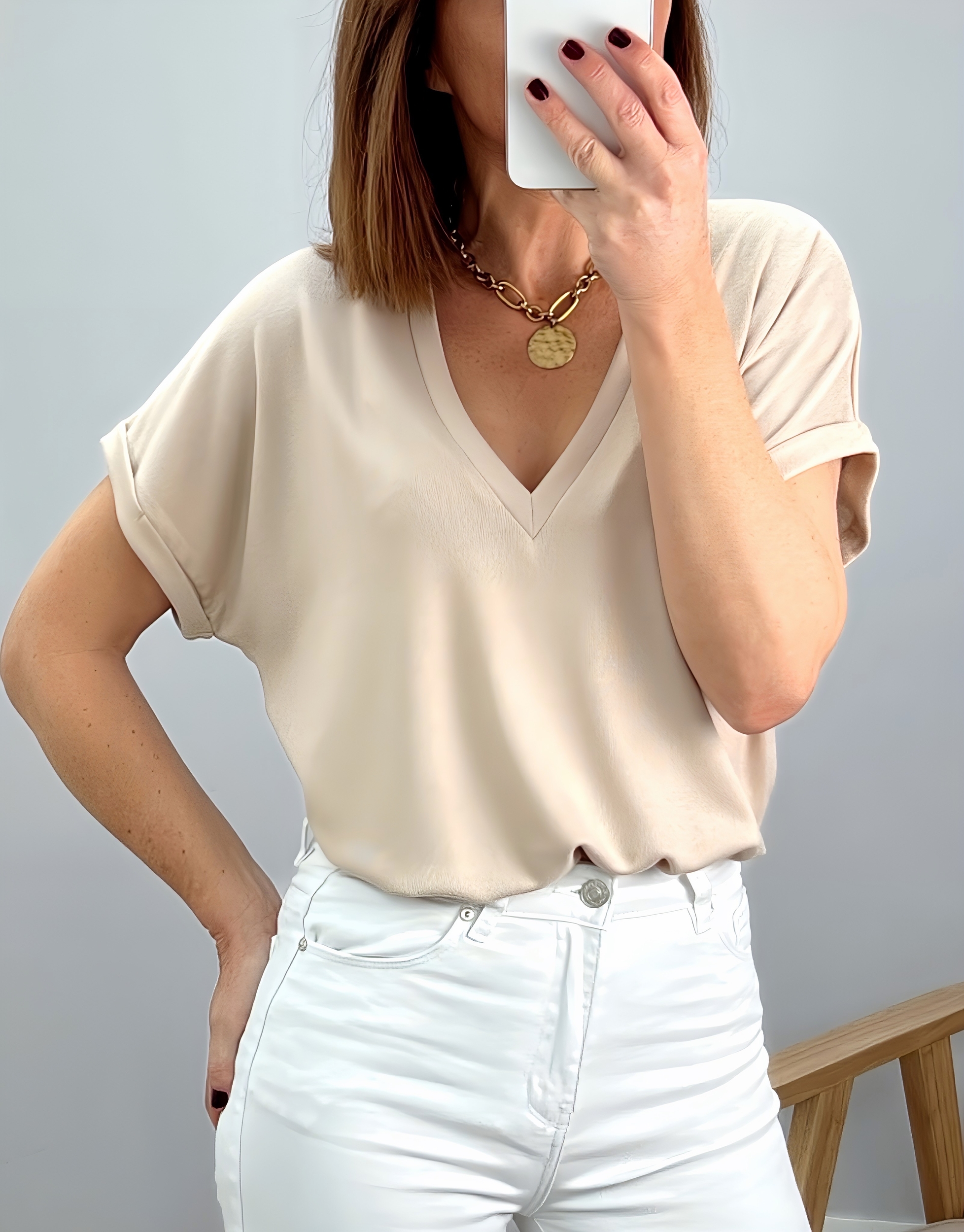 le tee-shirt simone beige -1