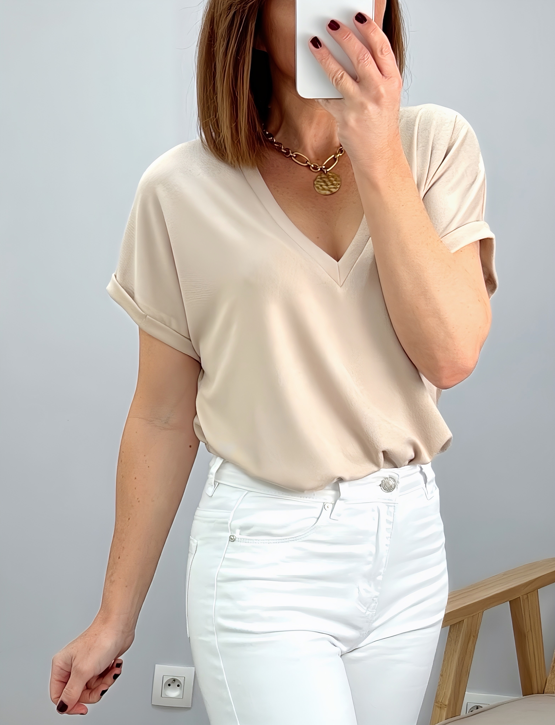 le tee-shirt simone beige -2