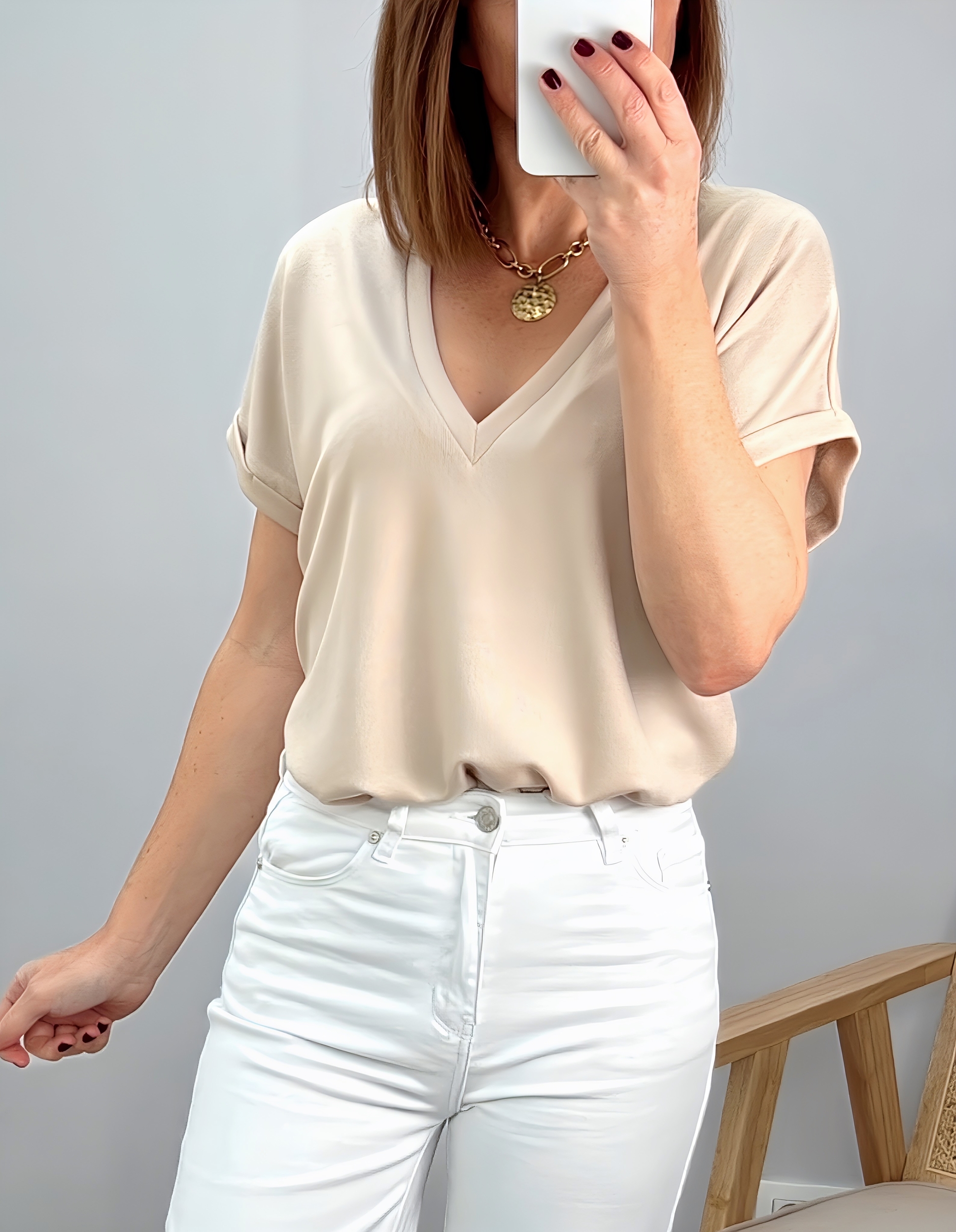 le tee-shirt simone beige -3