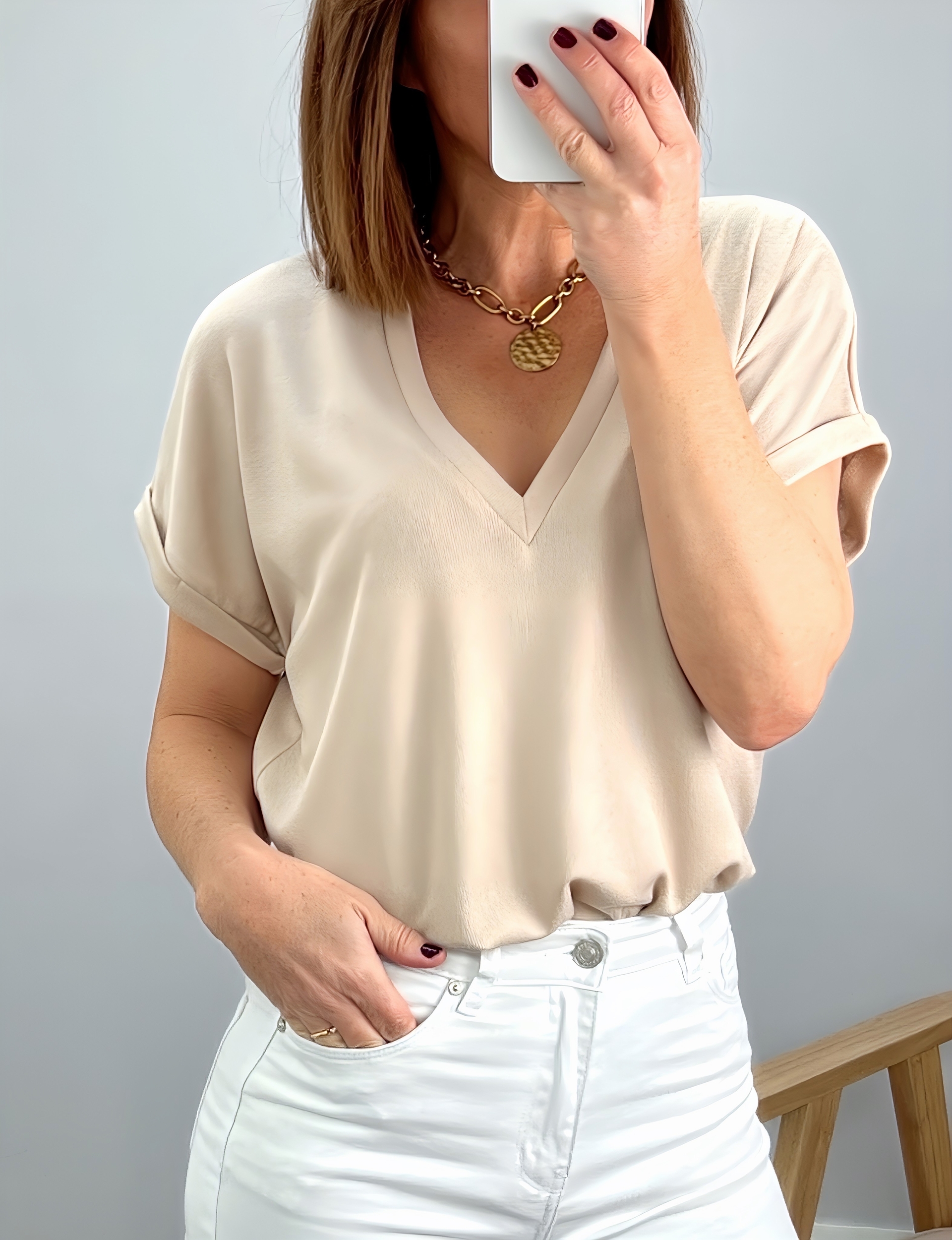 le tee-shirt simone beige -4