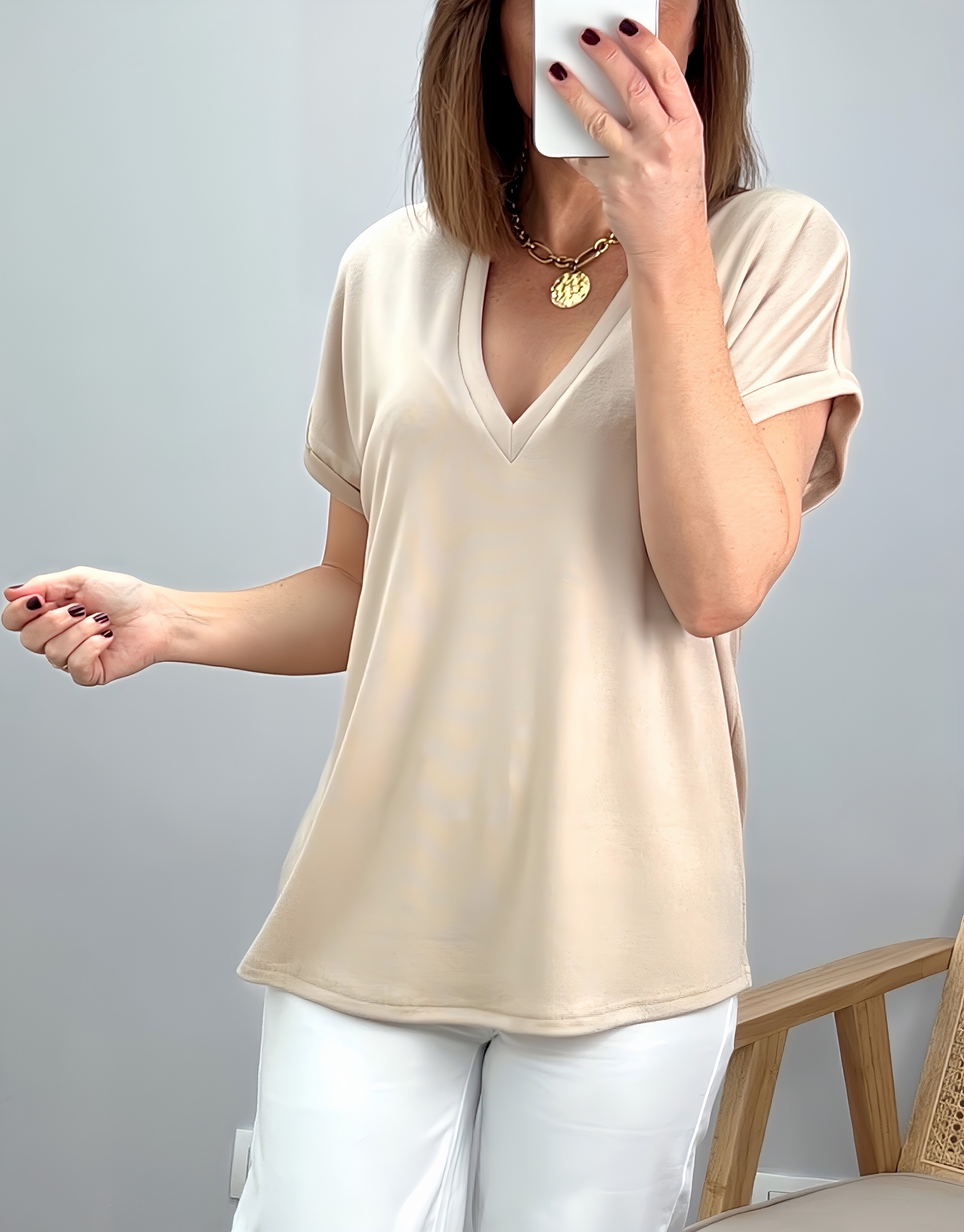 le tee-shirt simone beige -5