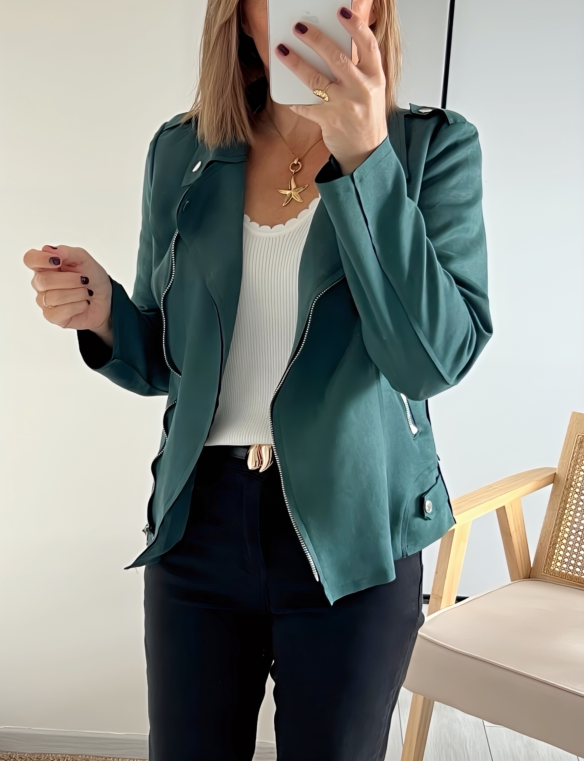 la veste lison vert -1