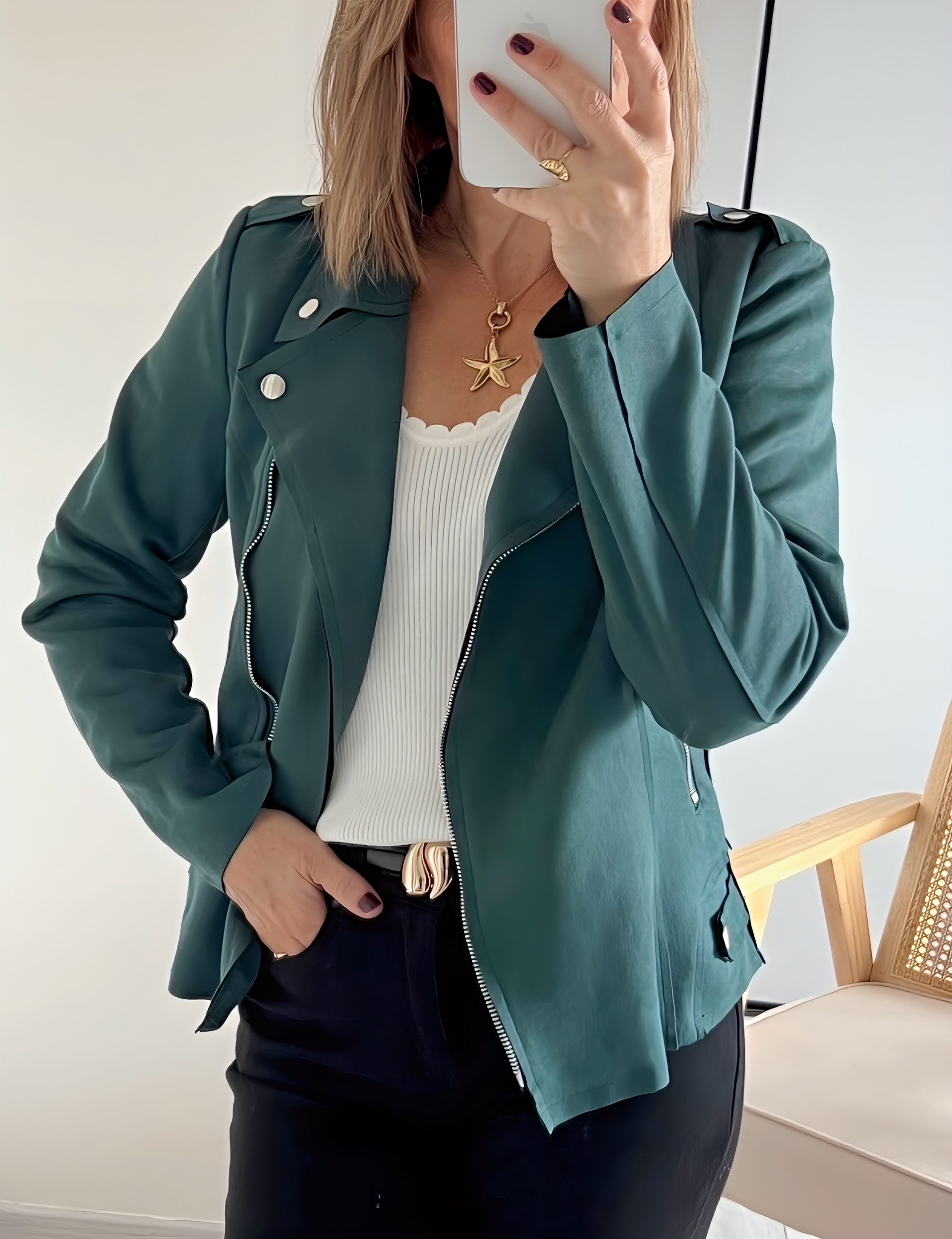 la veste lison vert -4