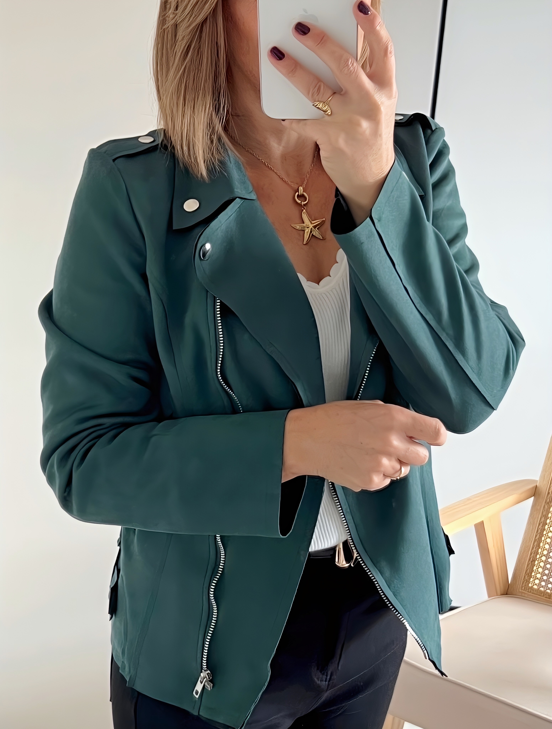 la veste lison vert -5