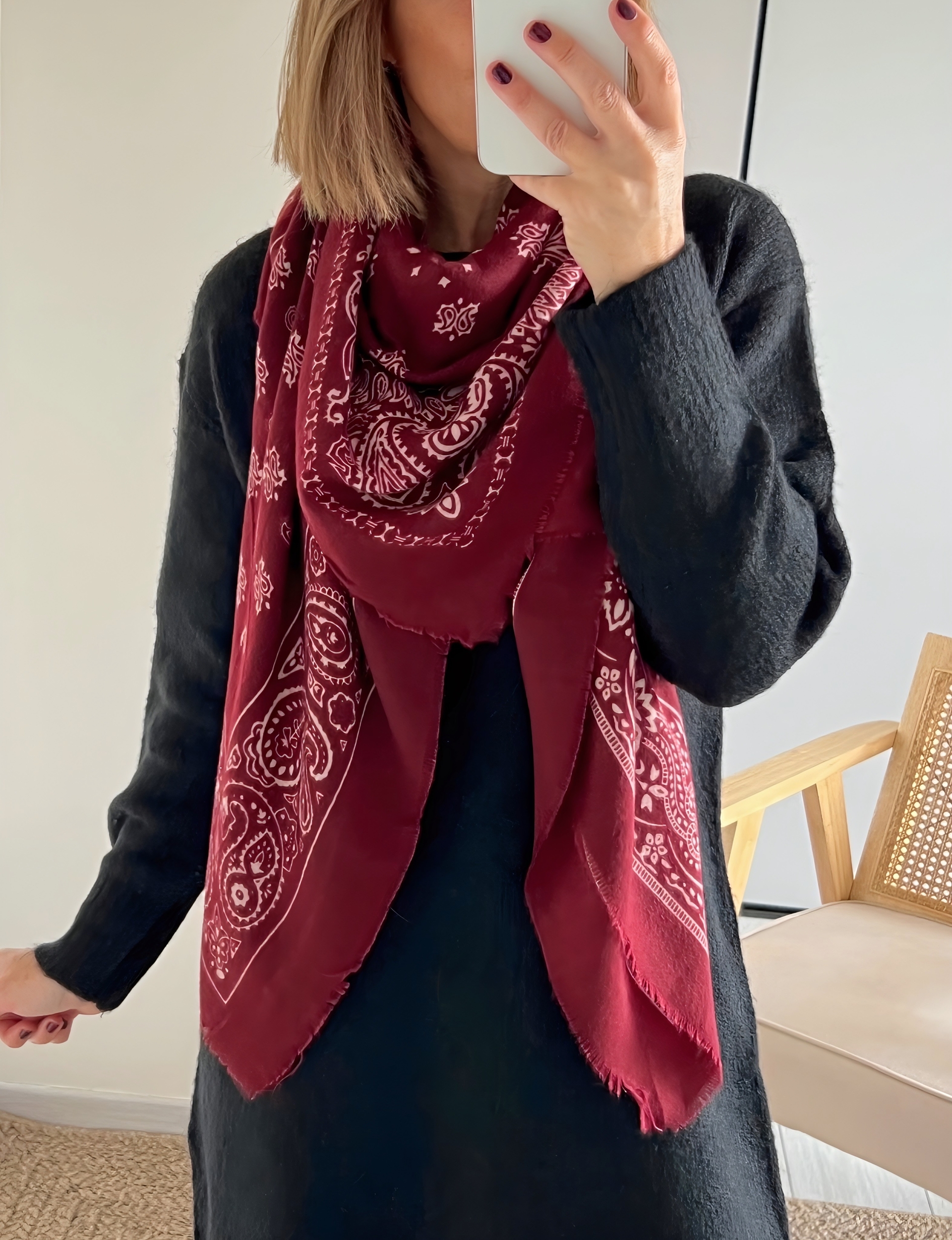 echarpe bandana kally bordeaux -1