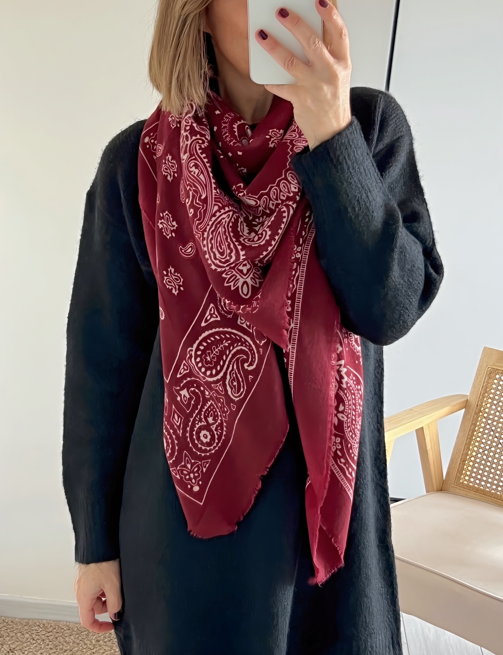 echarpe bandana kally bordeaux -2