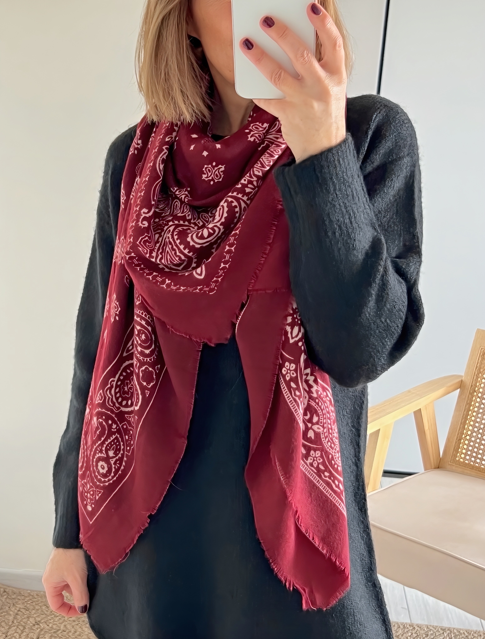 echarpe bandana kally bordeaux -3