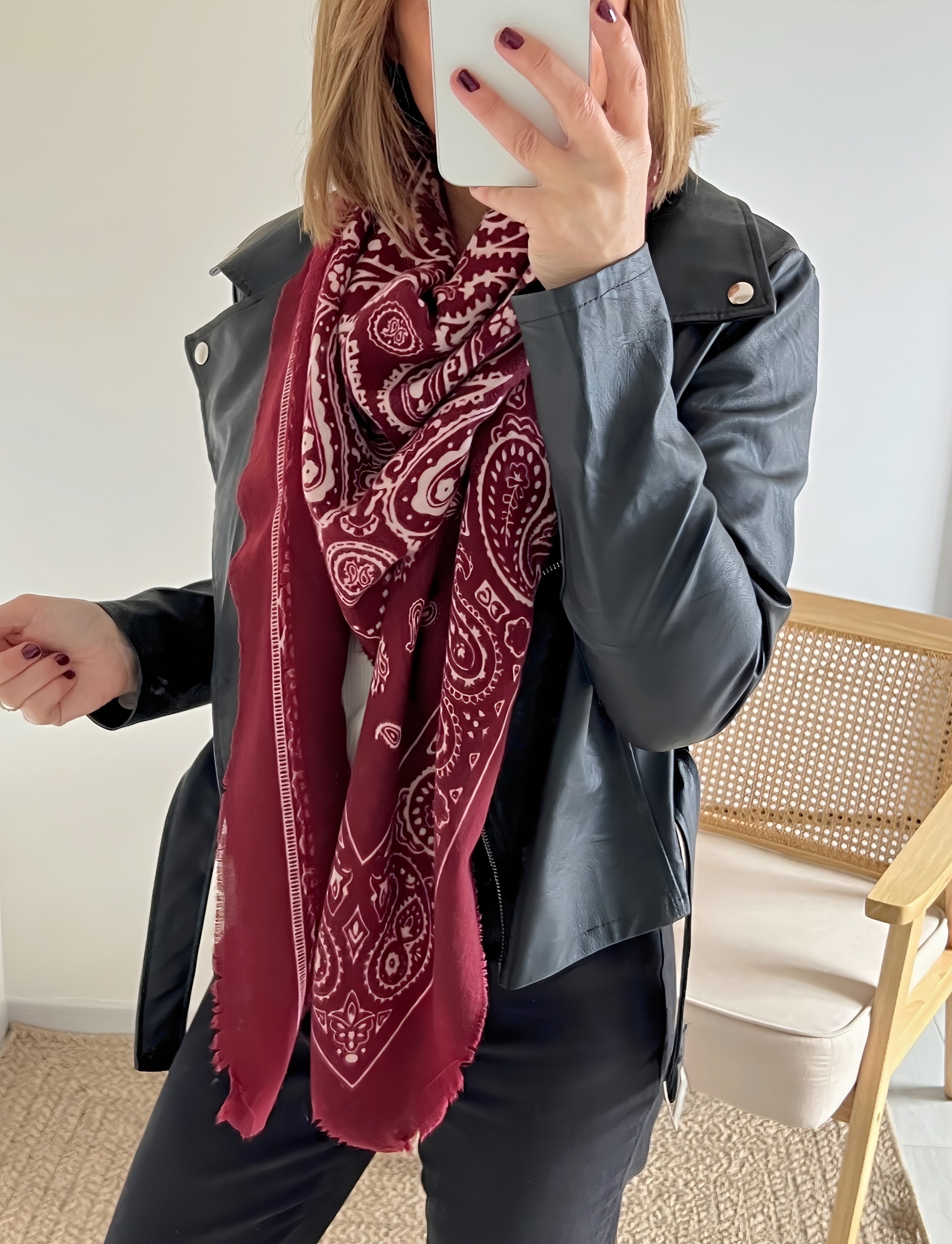 echarpe bandana kally bordeaux