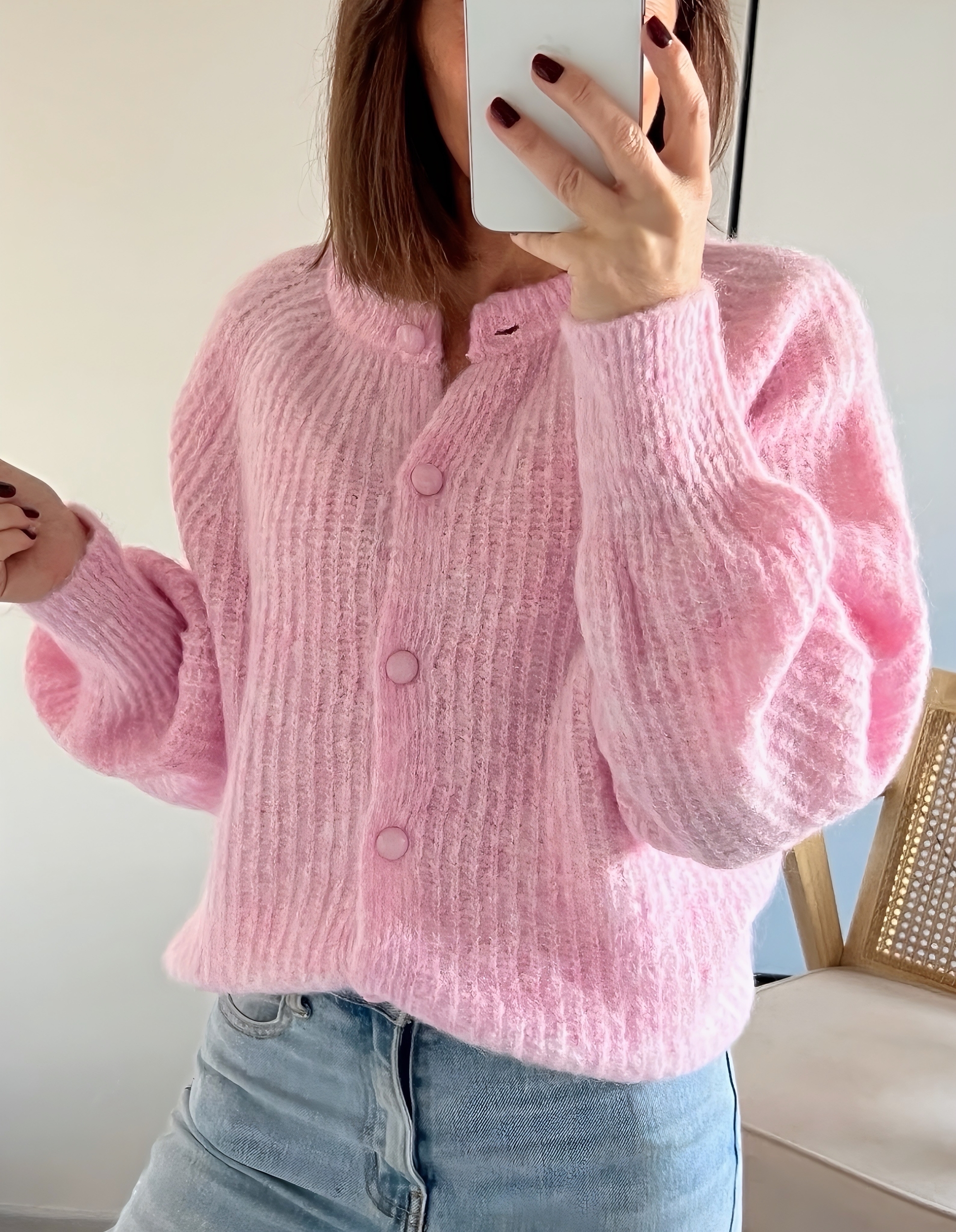 le gilet charly rose -1