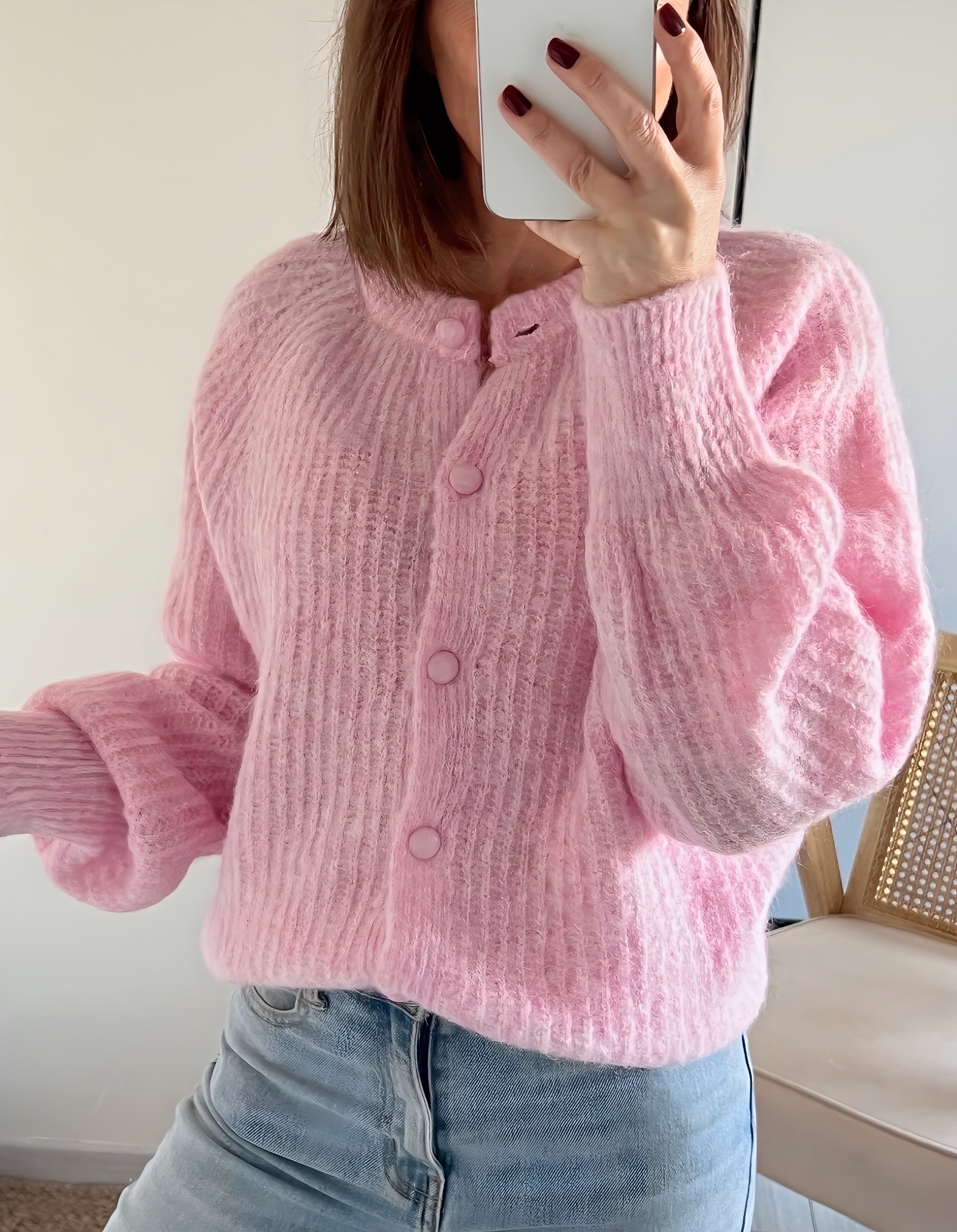 le gilet charly rose -2