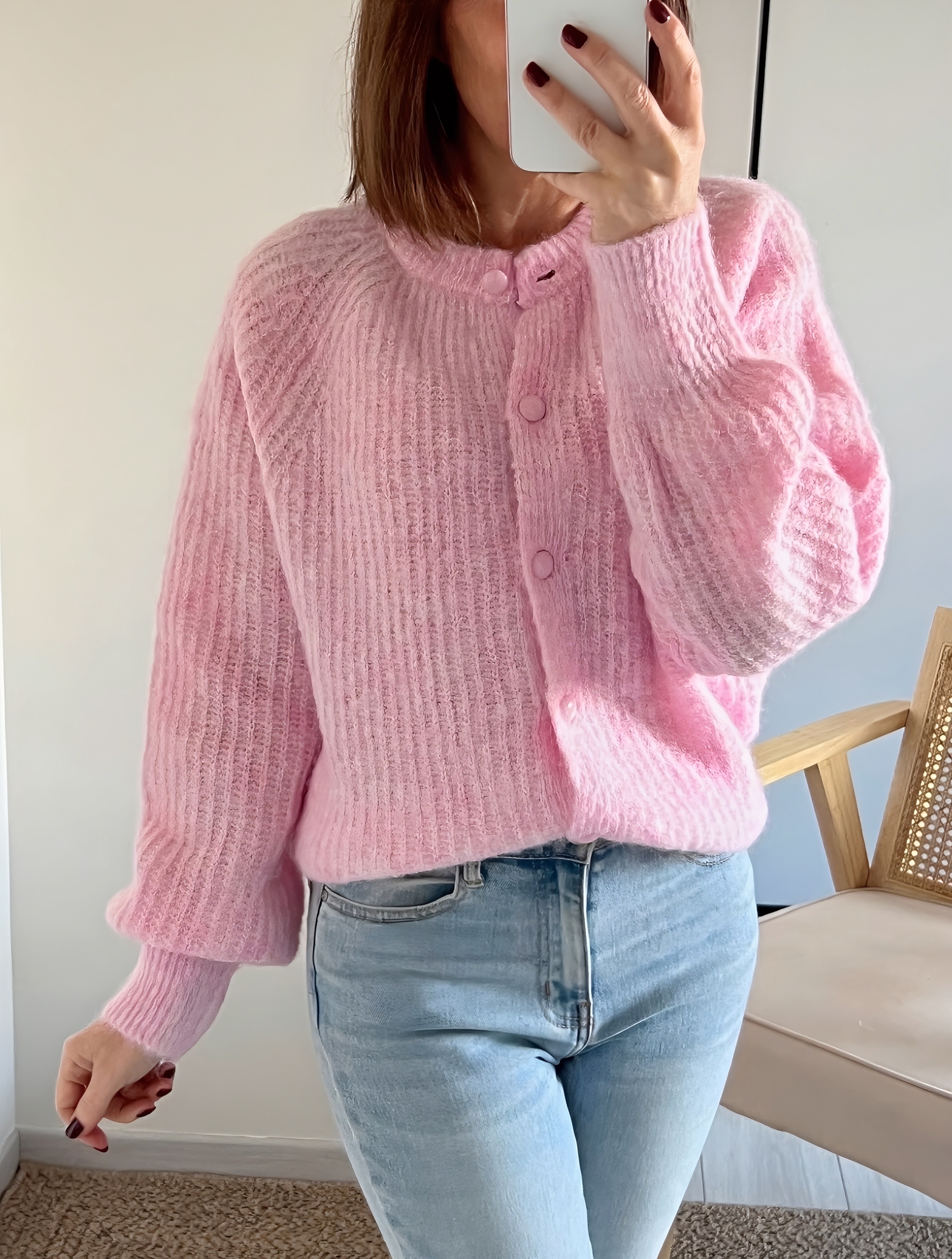 le gilet charly rose -3