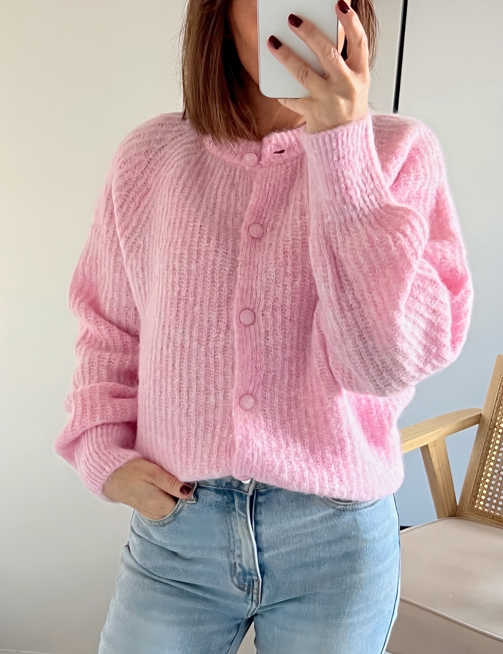 le gilet charly rose -5