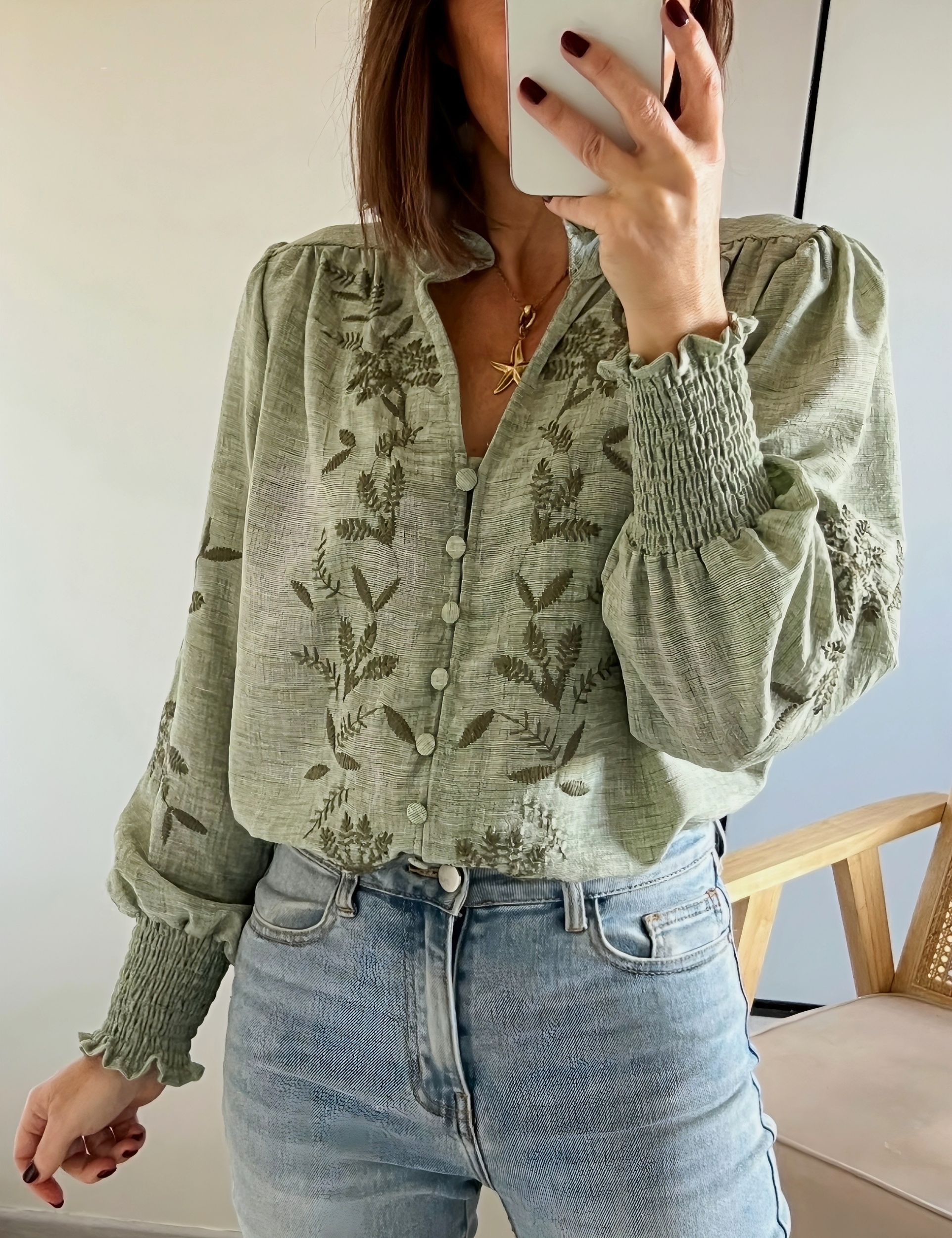 la blouse betty kaki -2