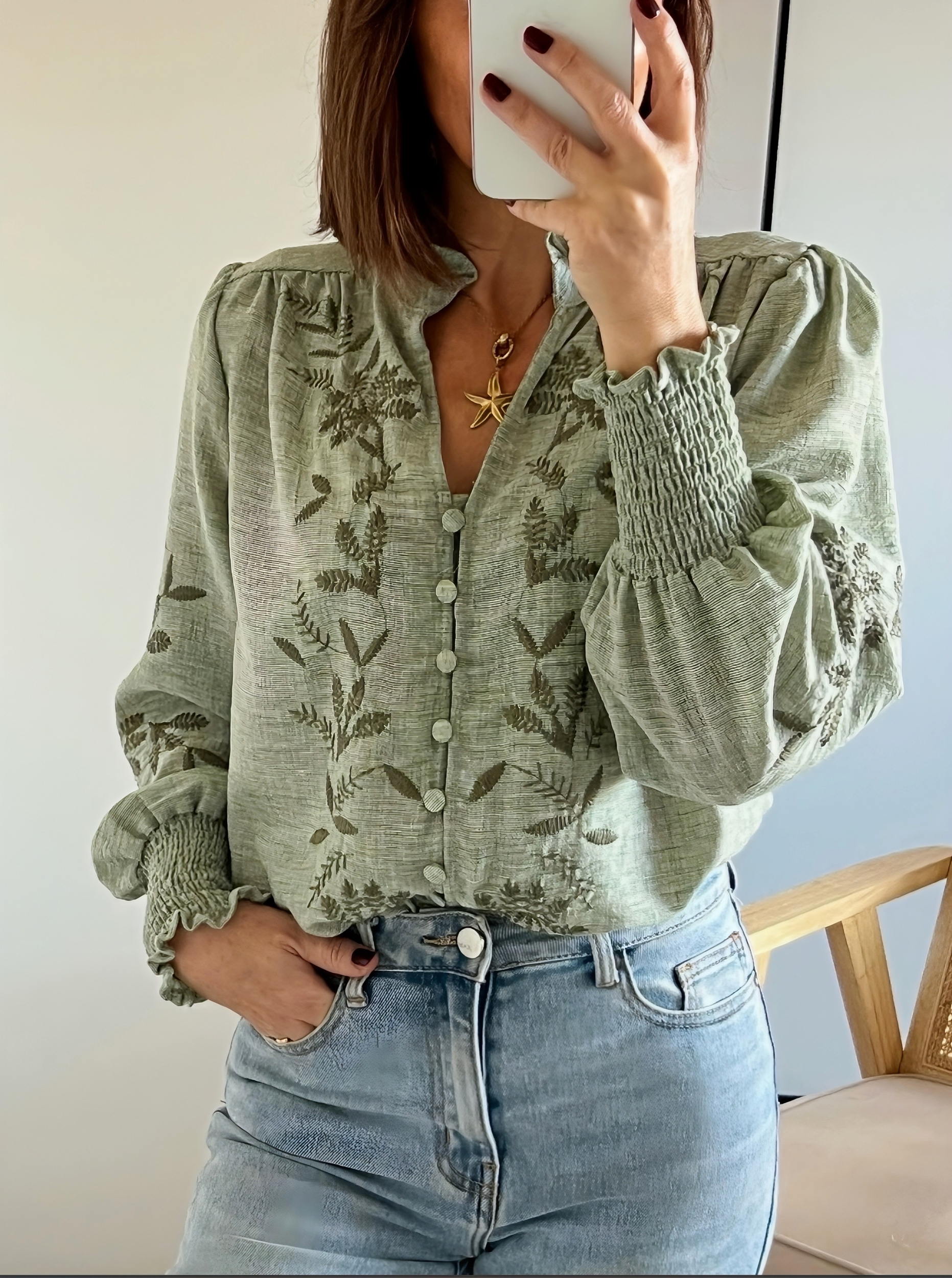 la blouse betty kaki -3