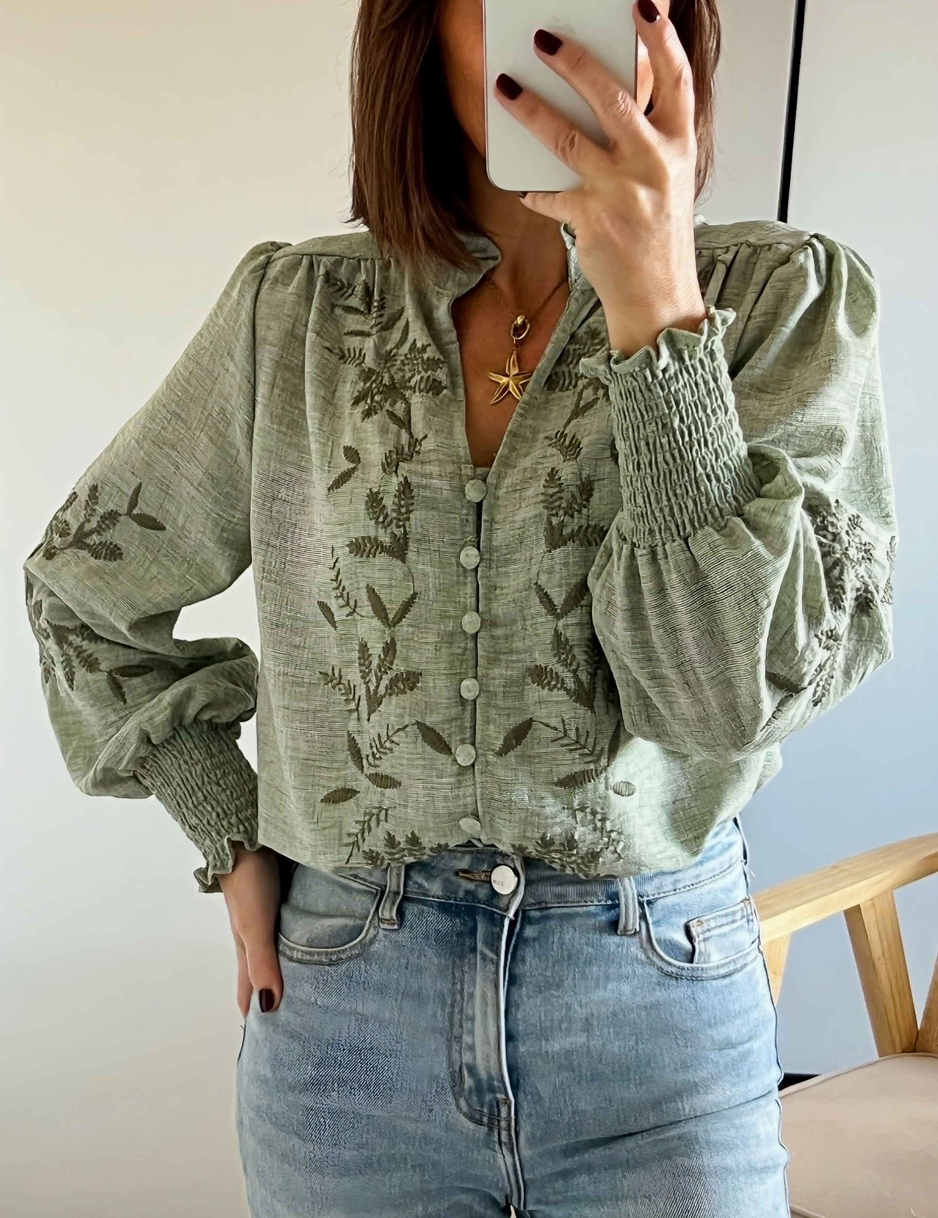 la blouse betty kaki -4