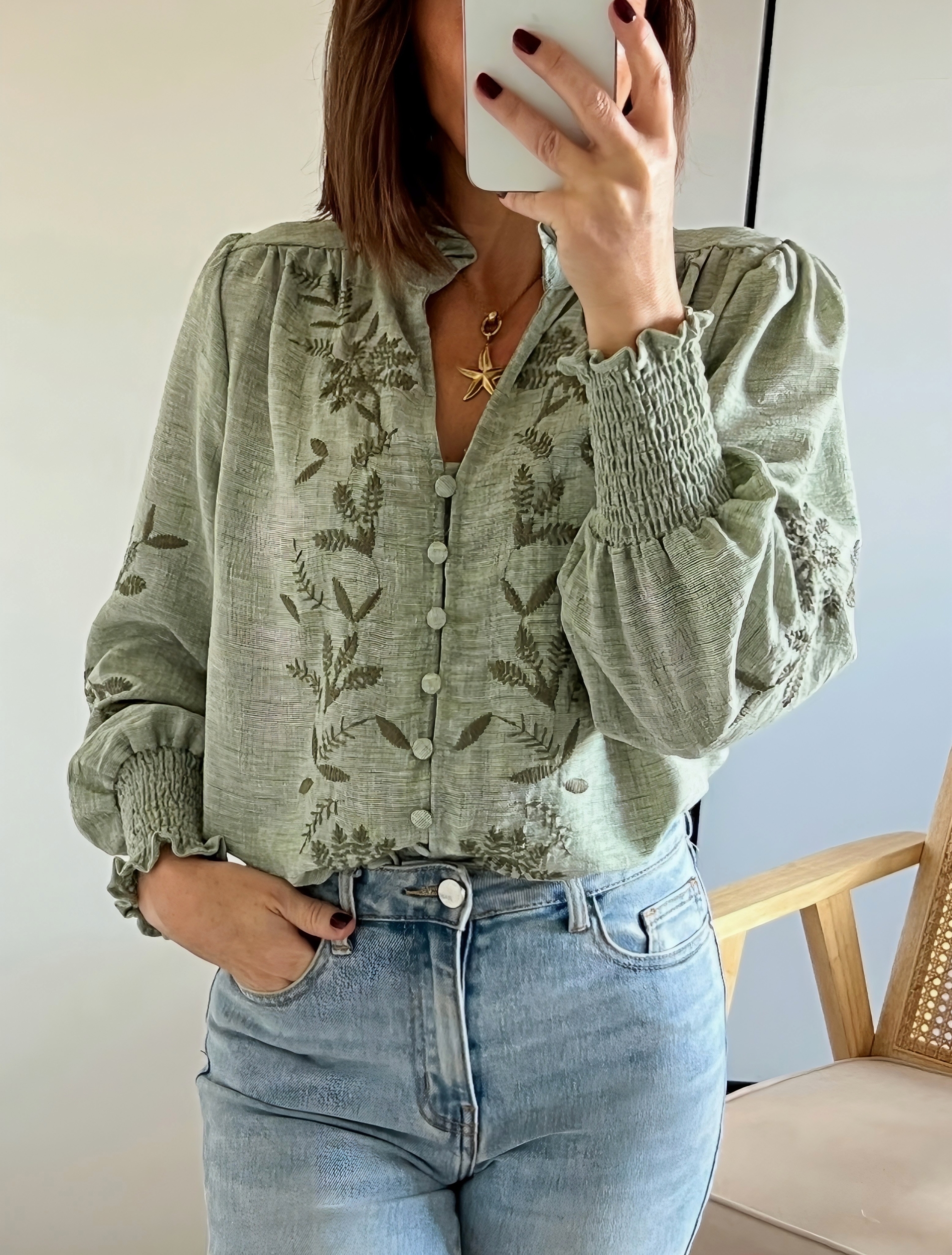 la blouse betty kaki -5