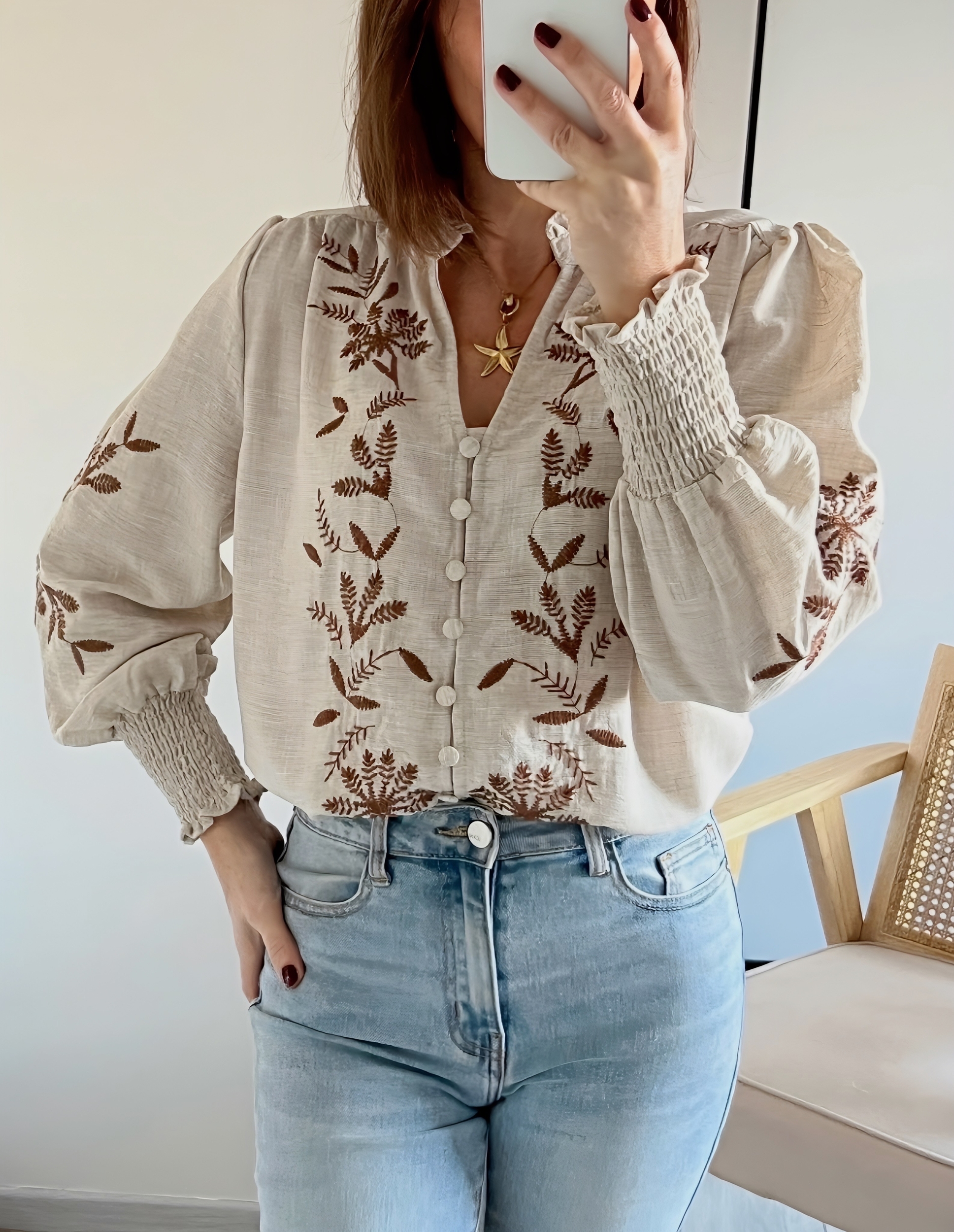 la blouse betty beige