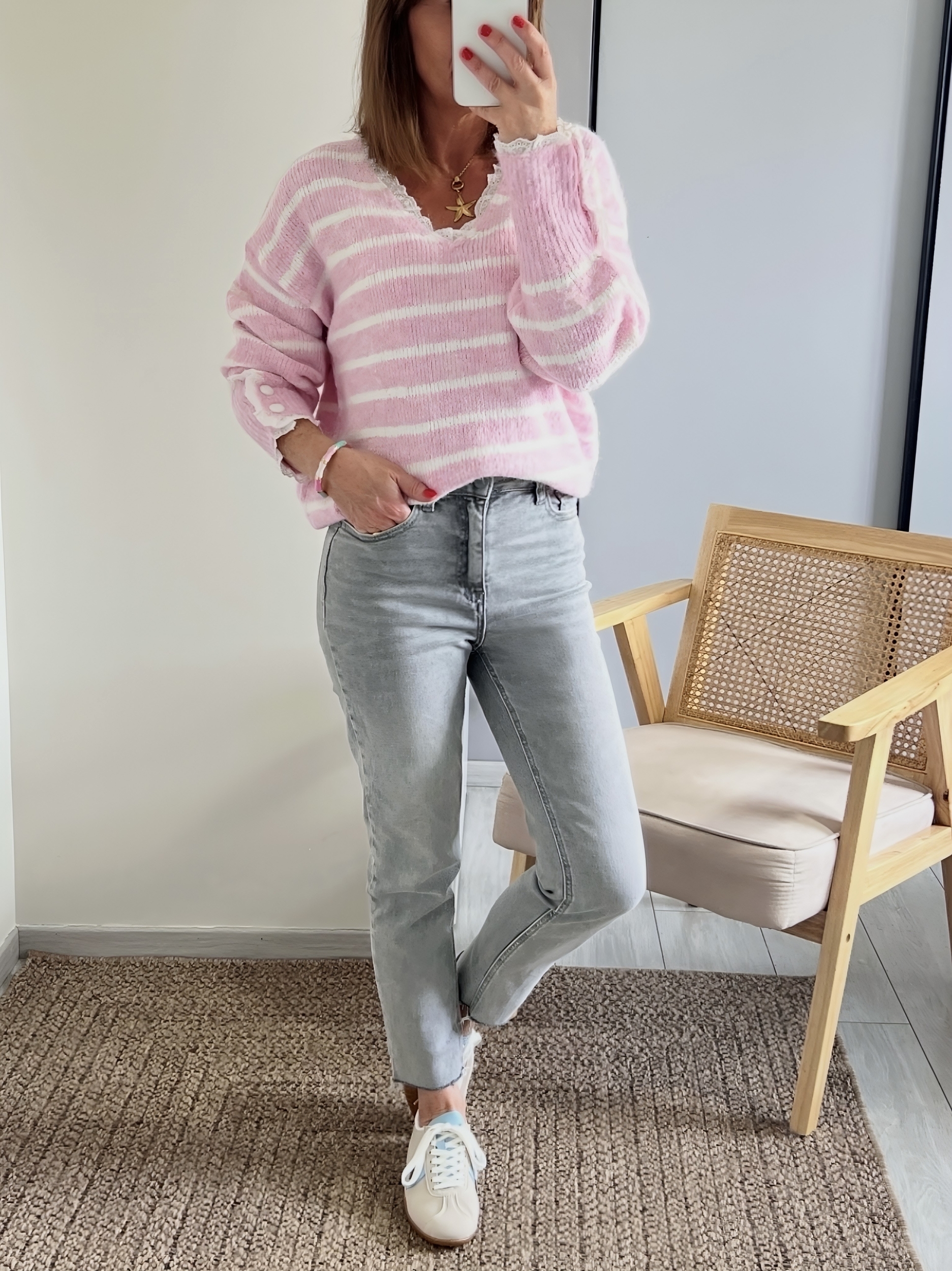 le jean basile et pull adam