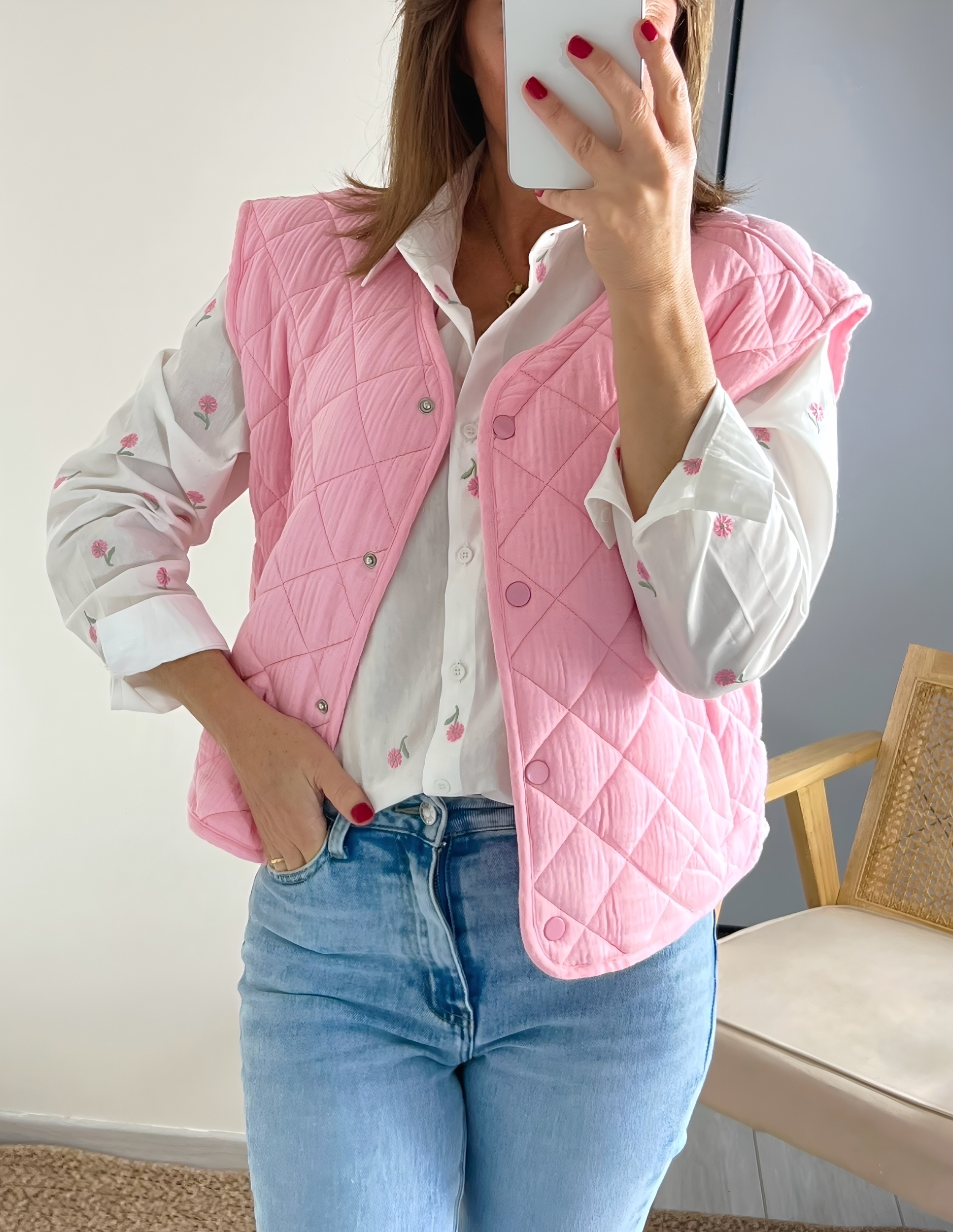 le gilet flavio rose -1