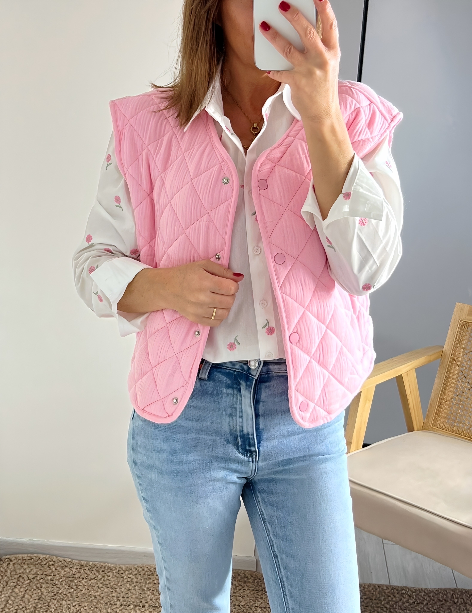 le gilet flavio rose -2