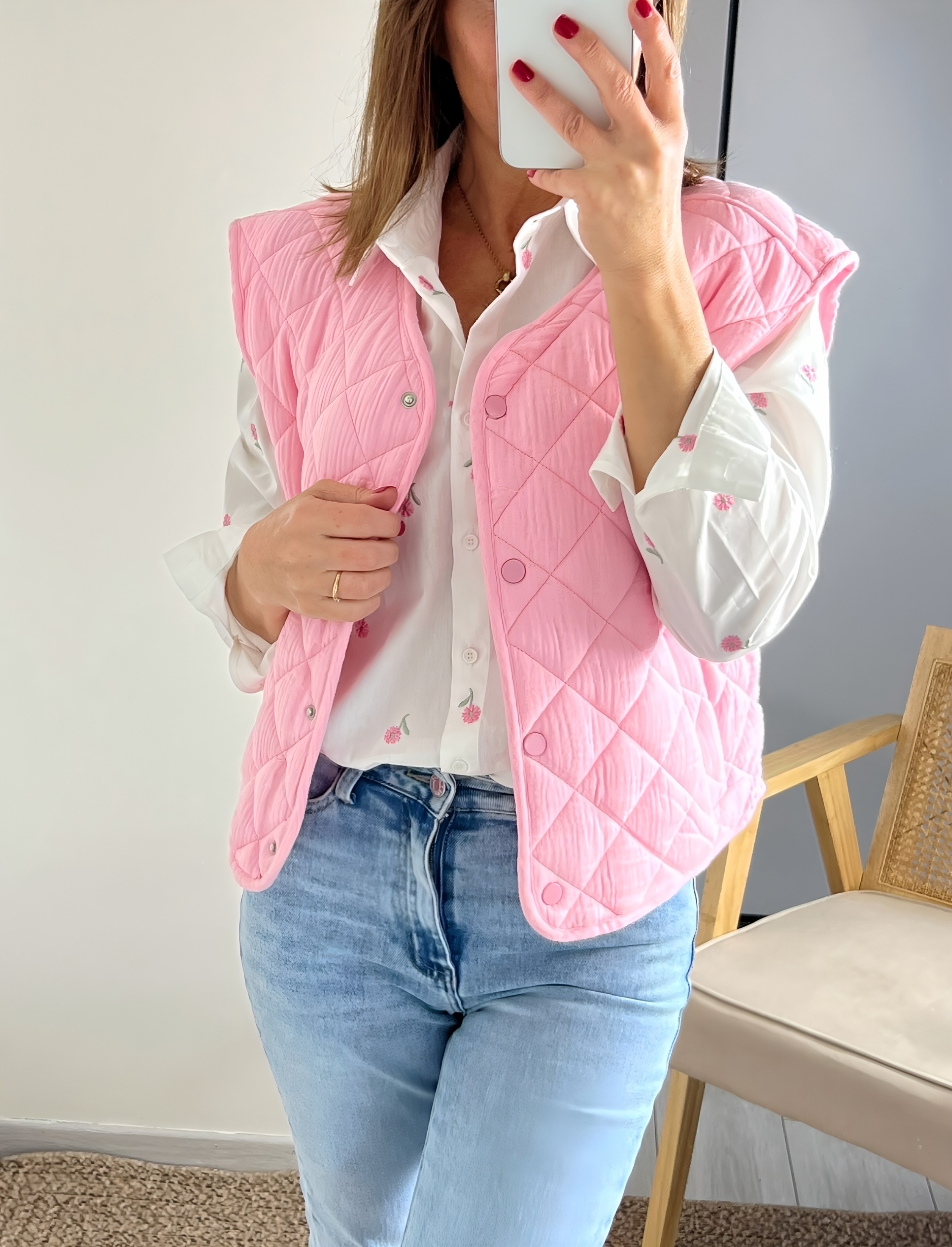 le gilet flavio rose -3