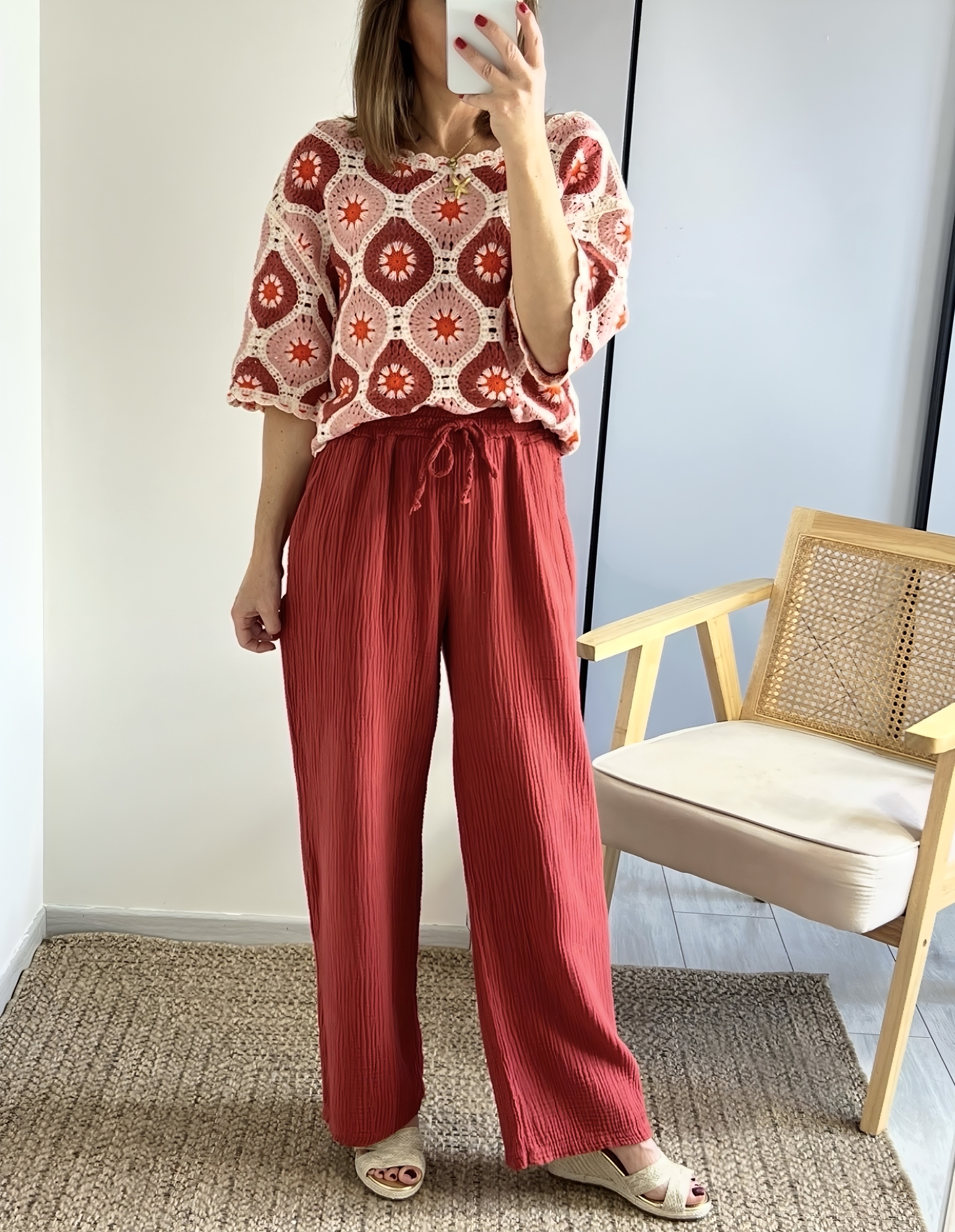 le pantalon noe terracota -4