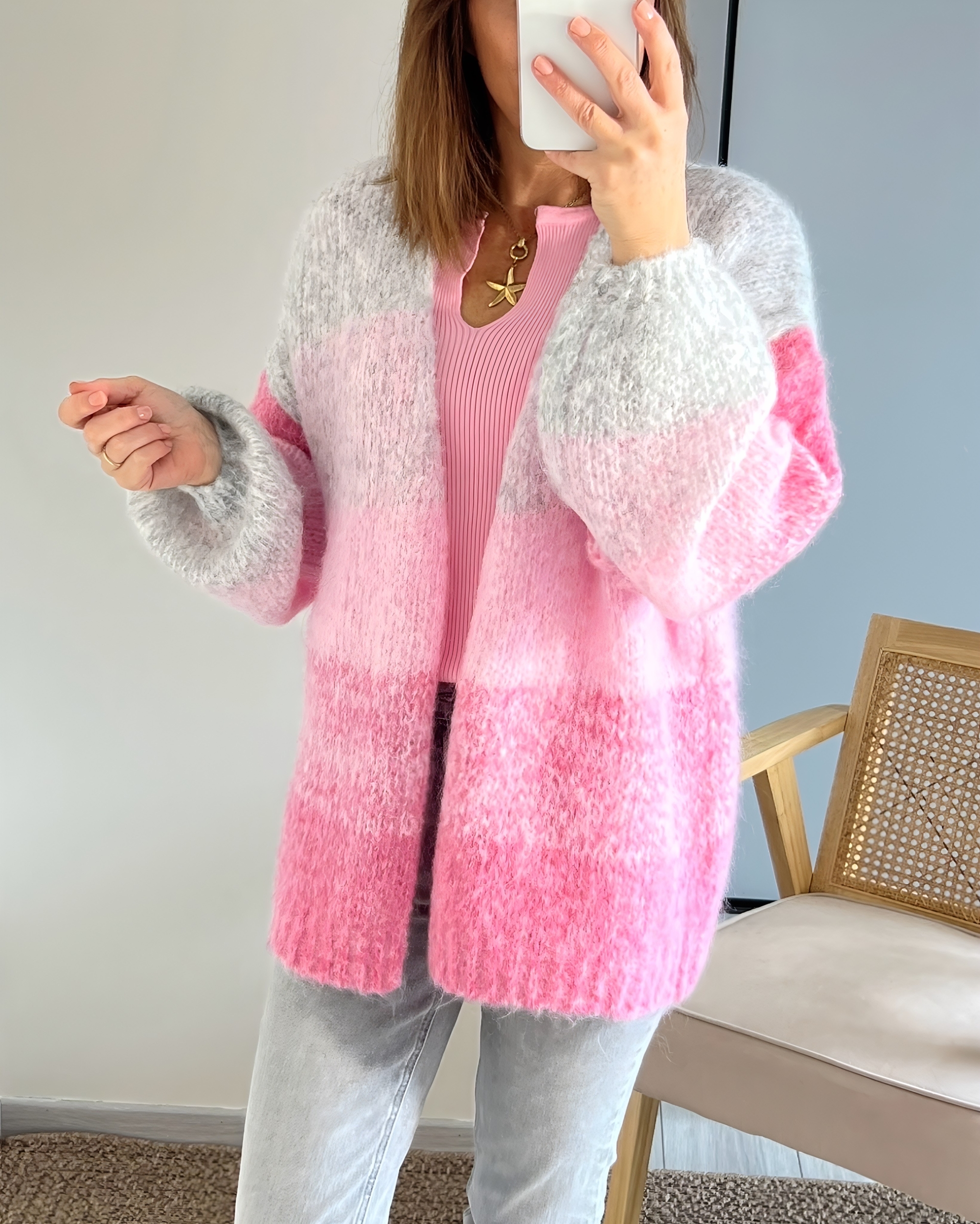 le gilet abel rose -4