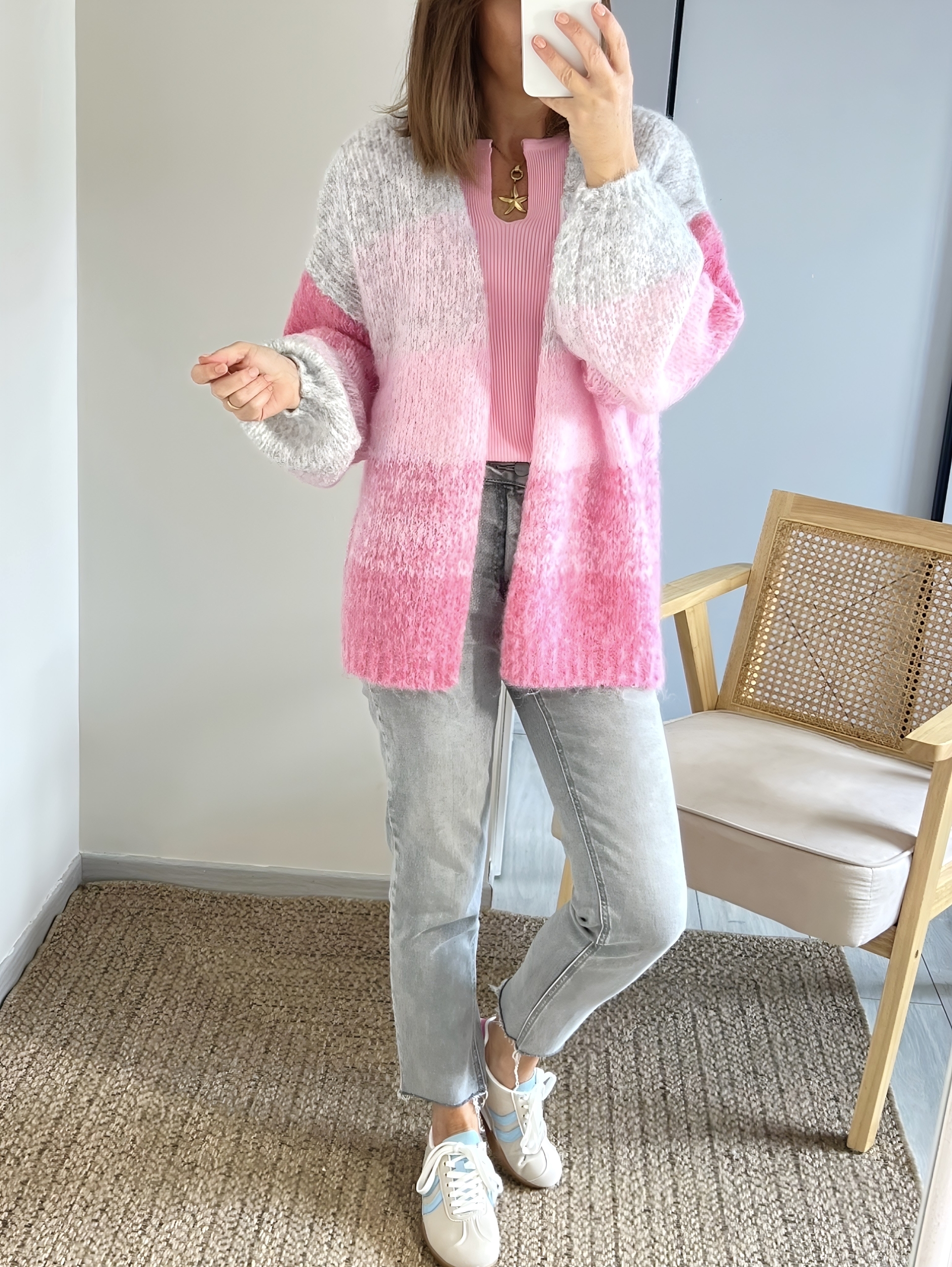le gilet abel rose -5