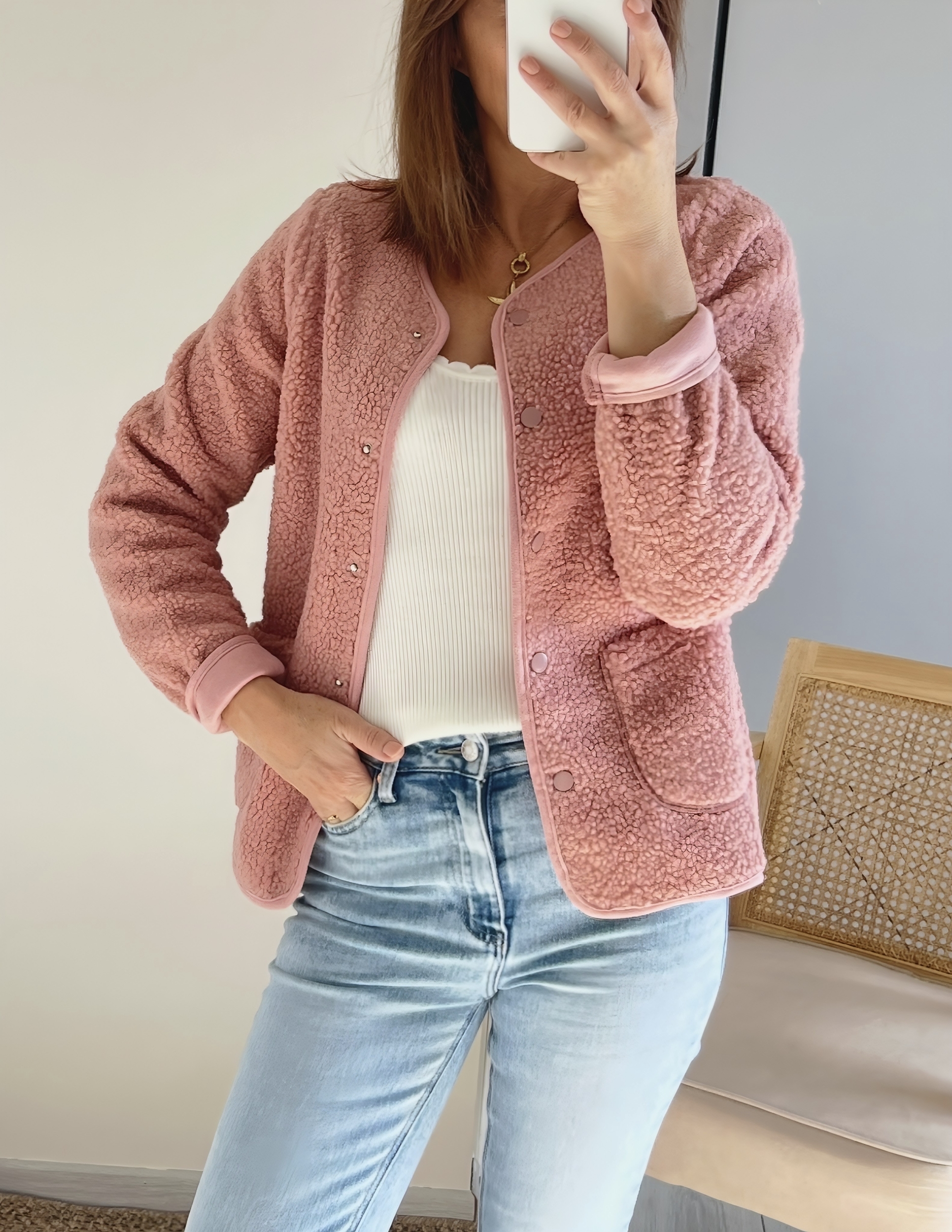 la veste bianca rose -1