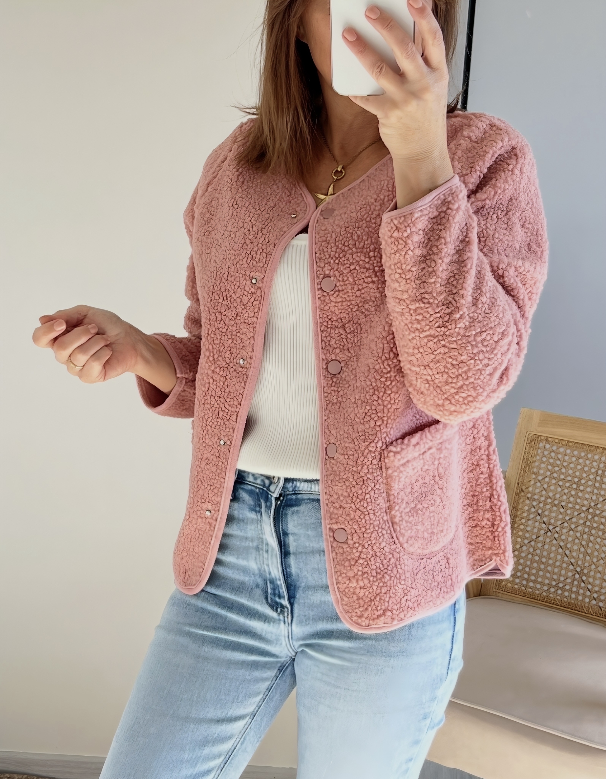 la veste bianca rose -3